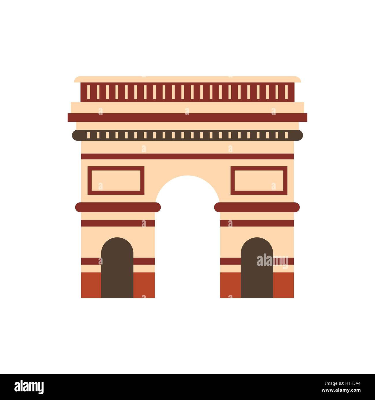 Triumphal arch icon, flat style Stock Vector