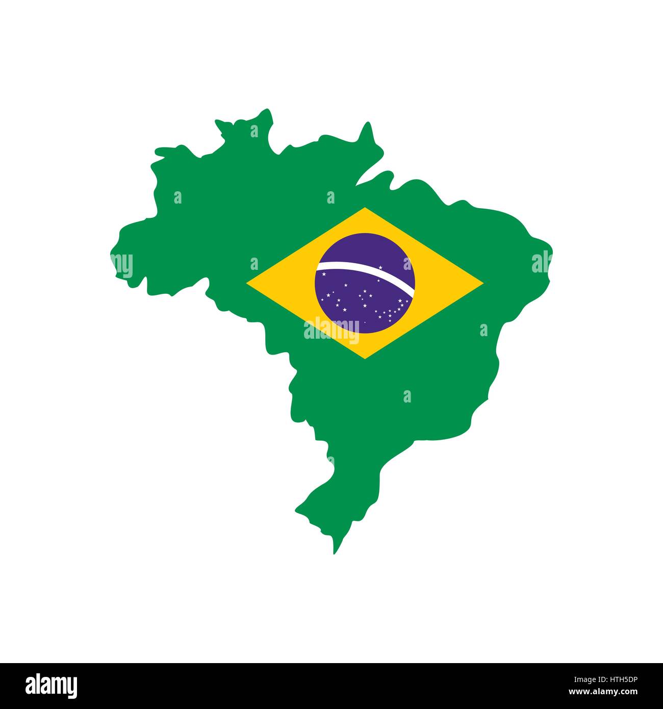 Map of Brazil with the image of the national flag Stock Vector Image ...