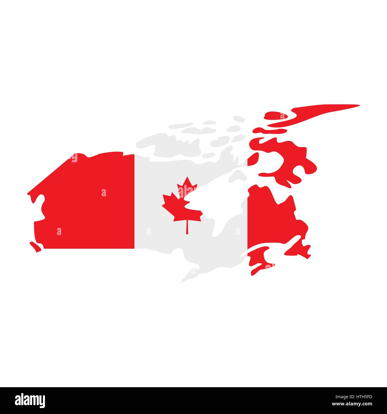 Map of Canada with the image of the national flag Stock Vector Image ...