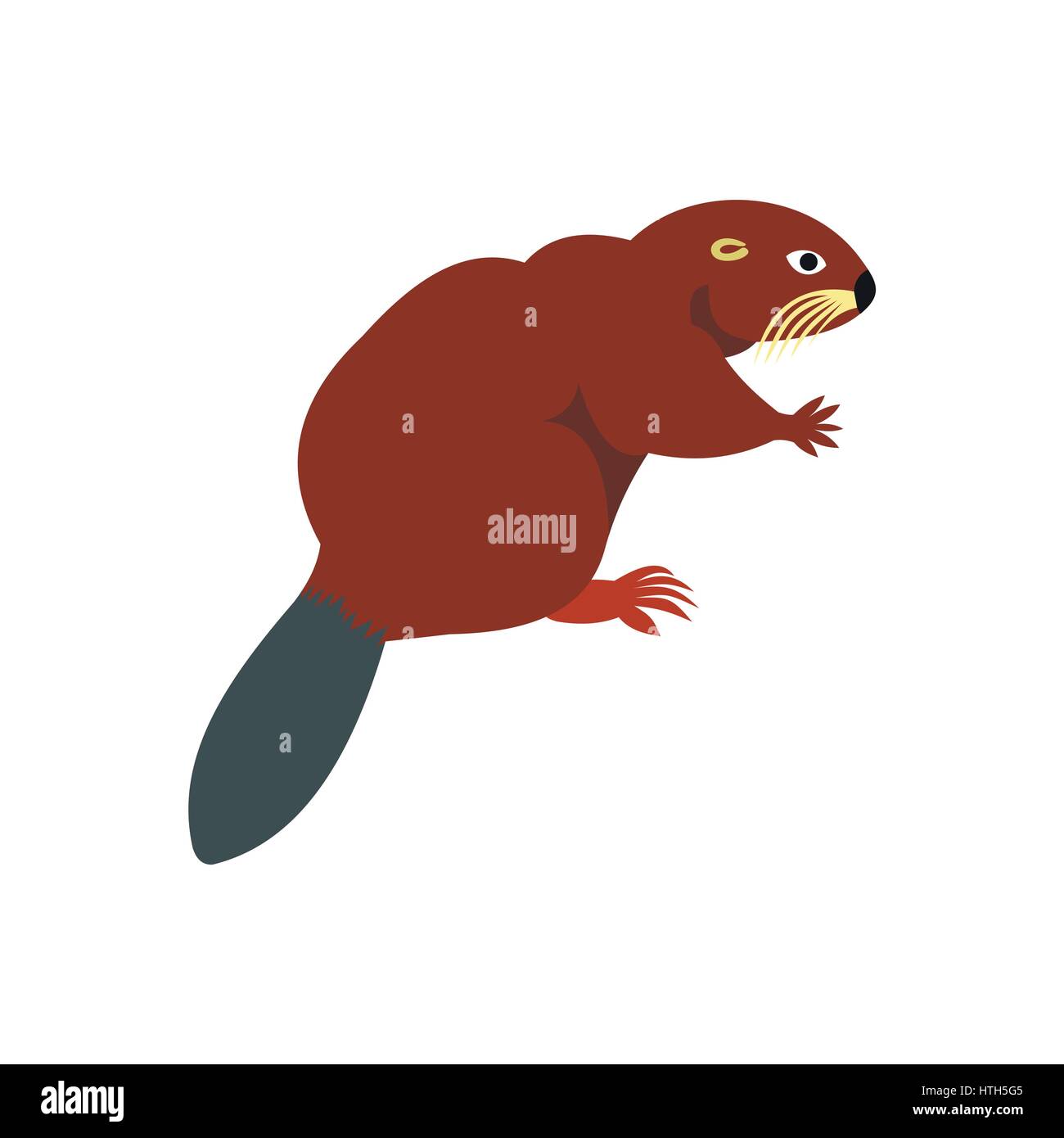 Beaver icon, flat style Stock Vector