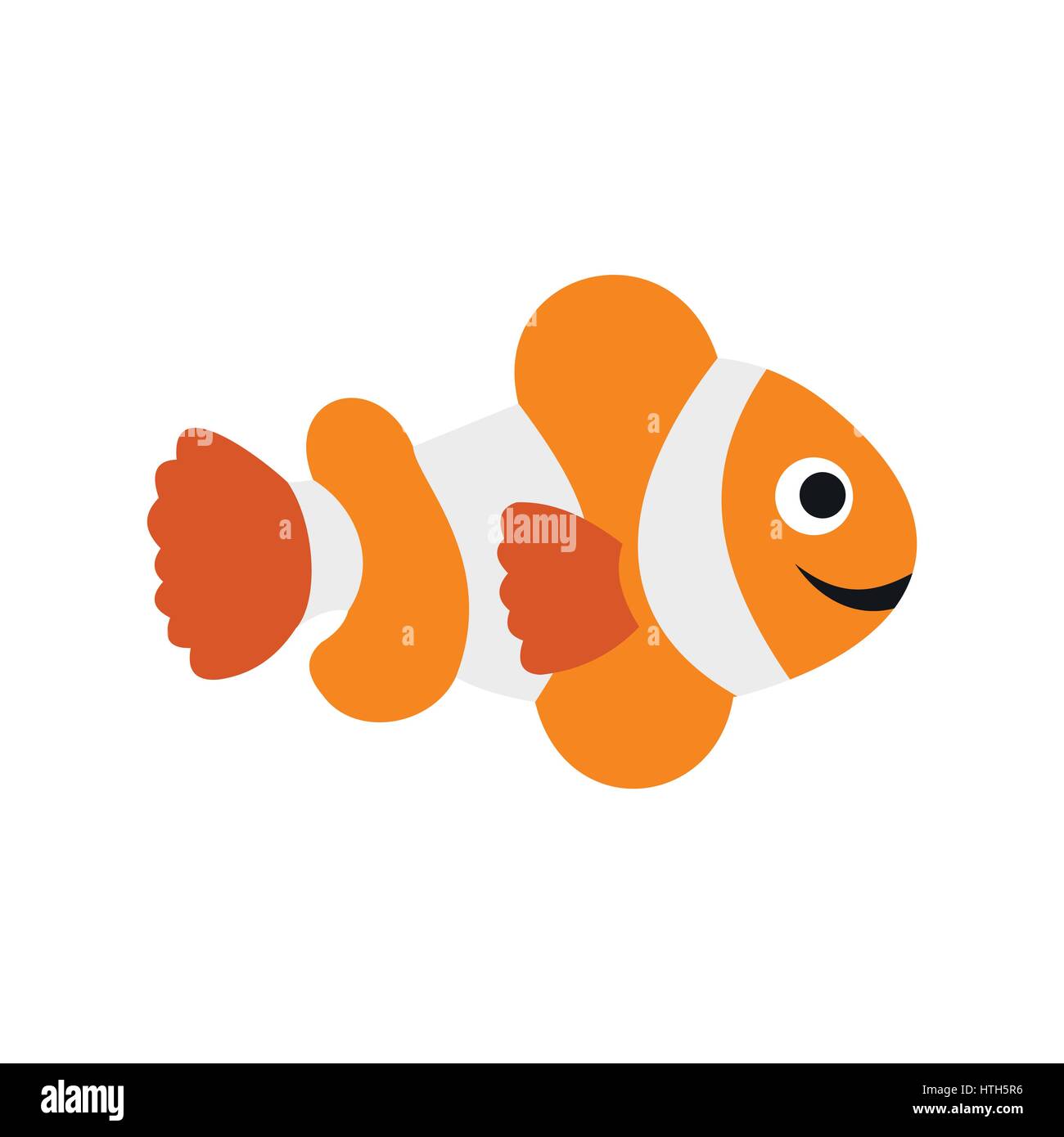 Clownfish flag icon, flat style Stock Vector