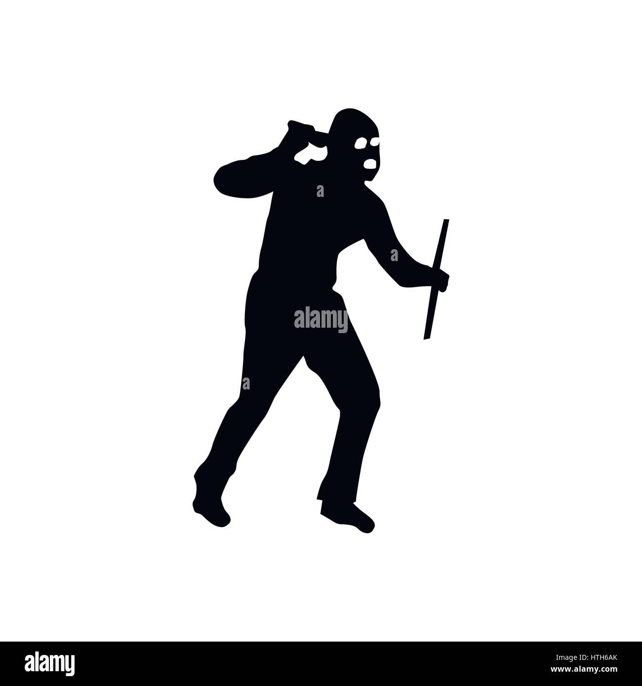 Robber silhouette black Stock Vector Image & Art - Alamy