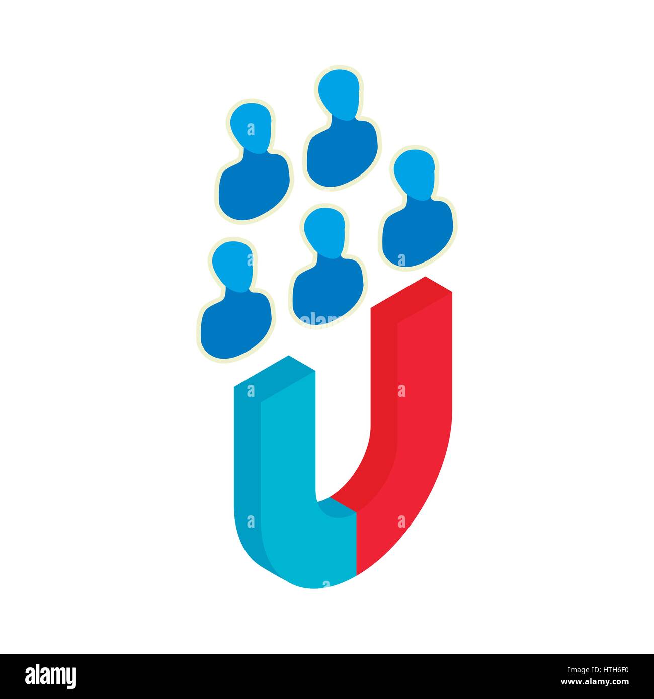 Attracting clients to business icon, isometric 3d  Stock Vector