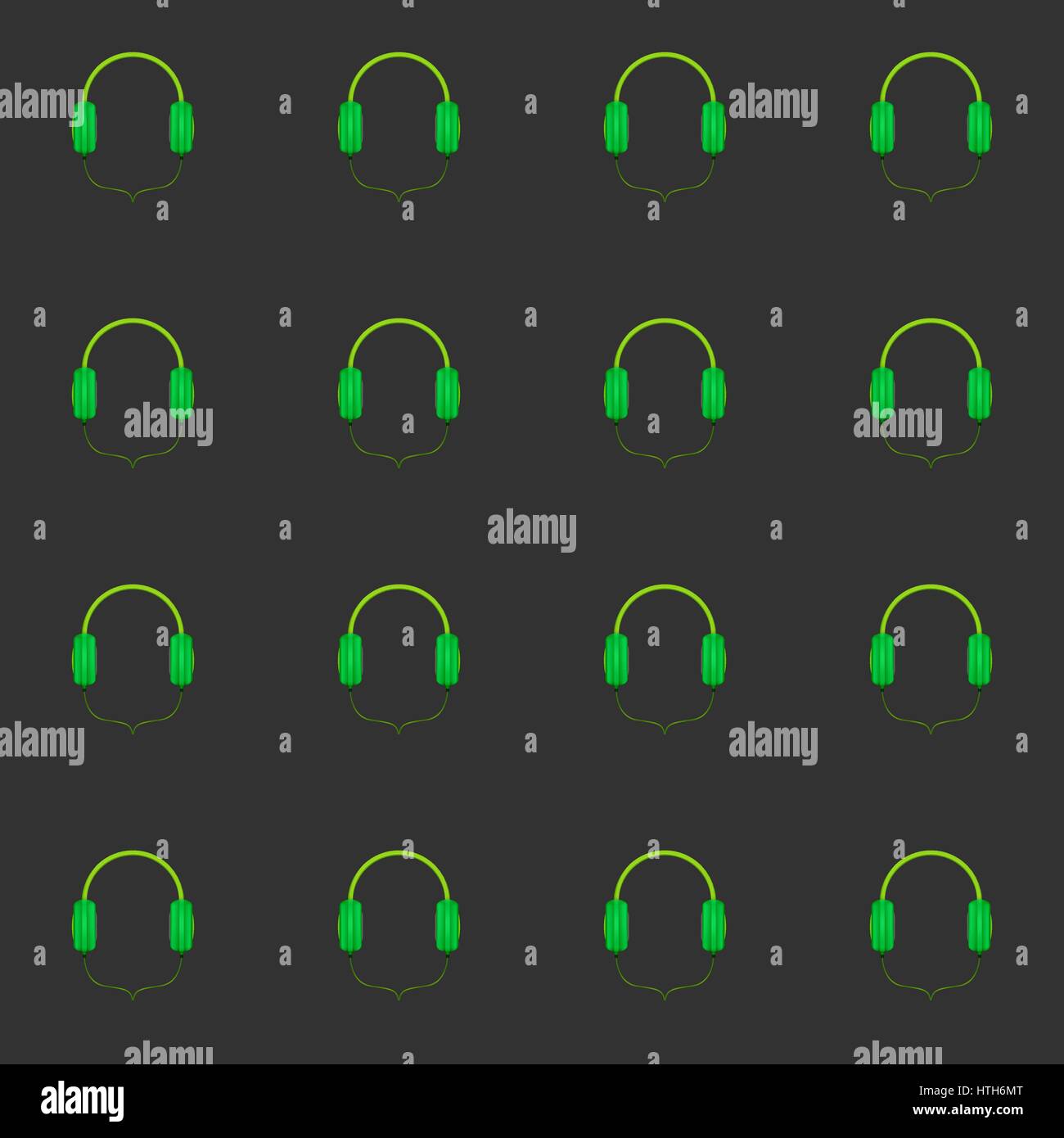 Headphones seamless pattern on a gray background Stock Vector Image ...