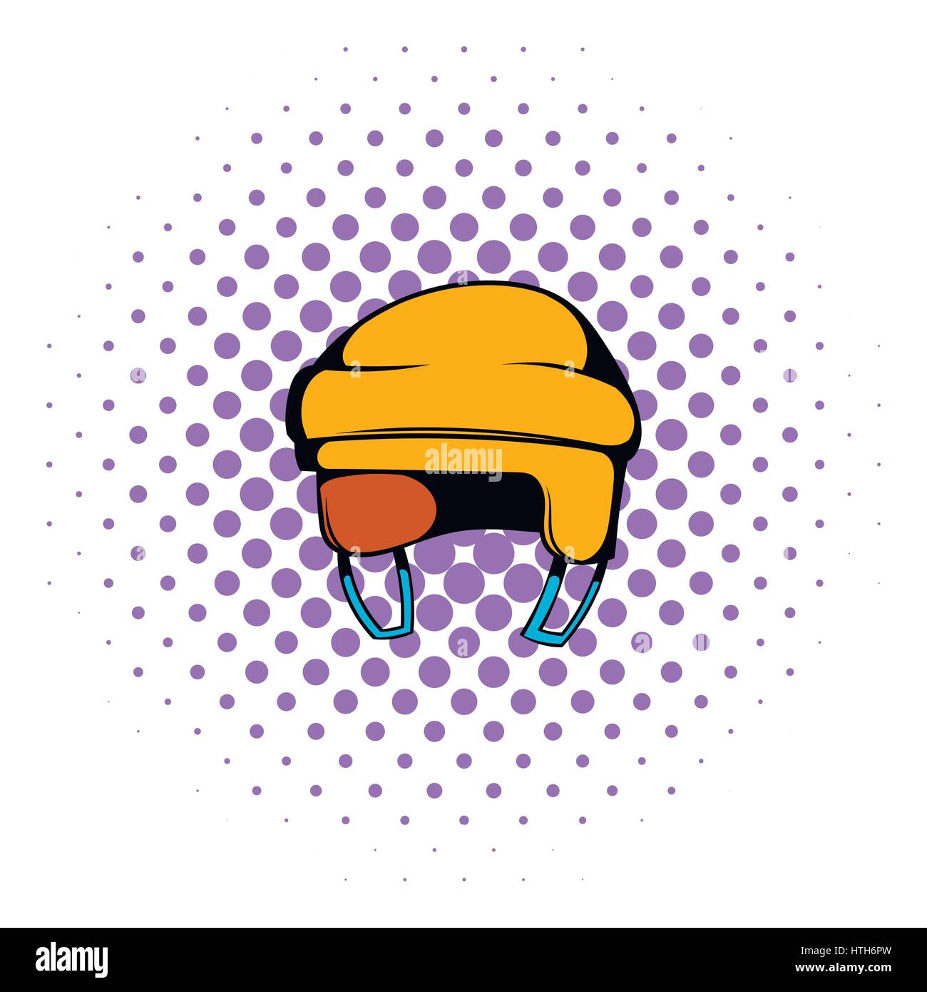 Yellow hockey helmet icon, comics style Stock Vector Image & Art - Alamy