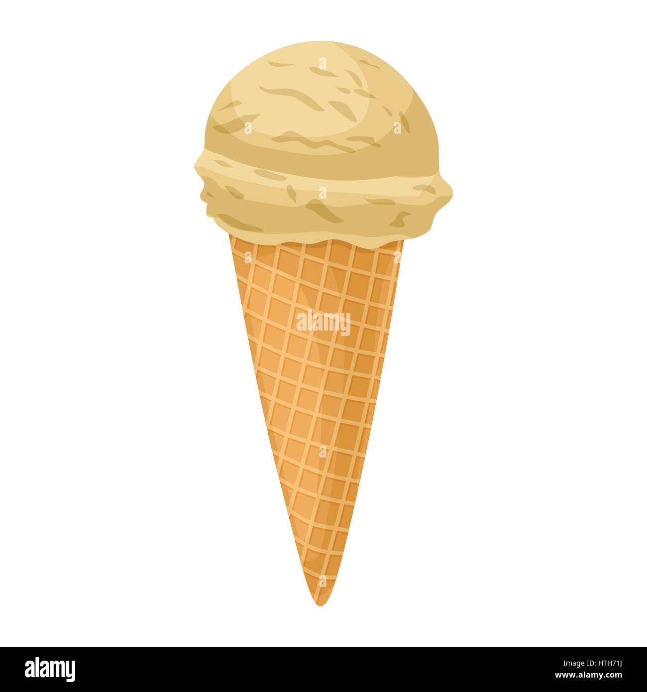 Ice cream in a waffle cone icon, cartoon style Stock Vector Image & Art ...