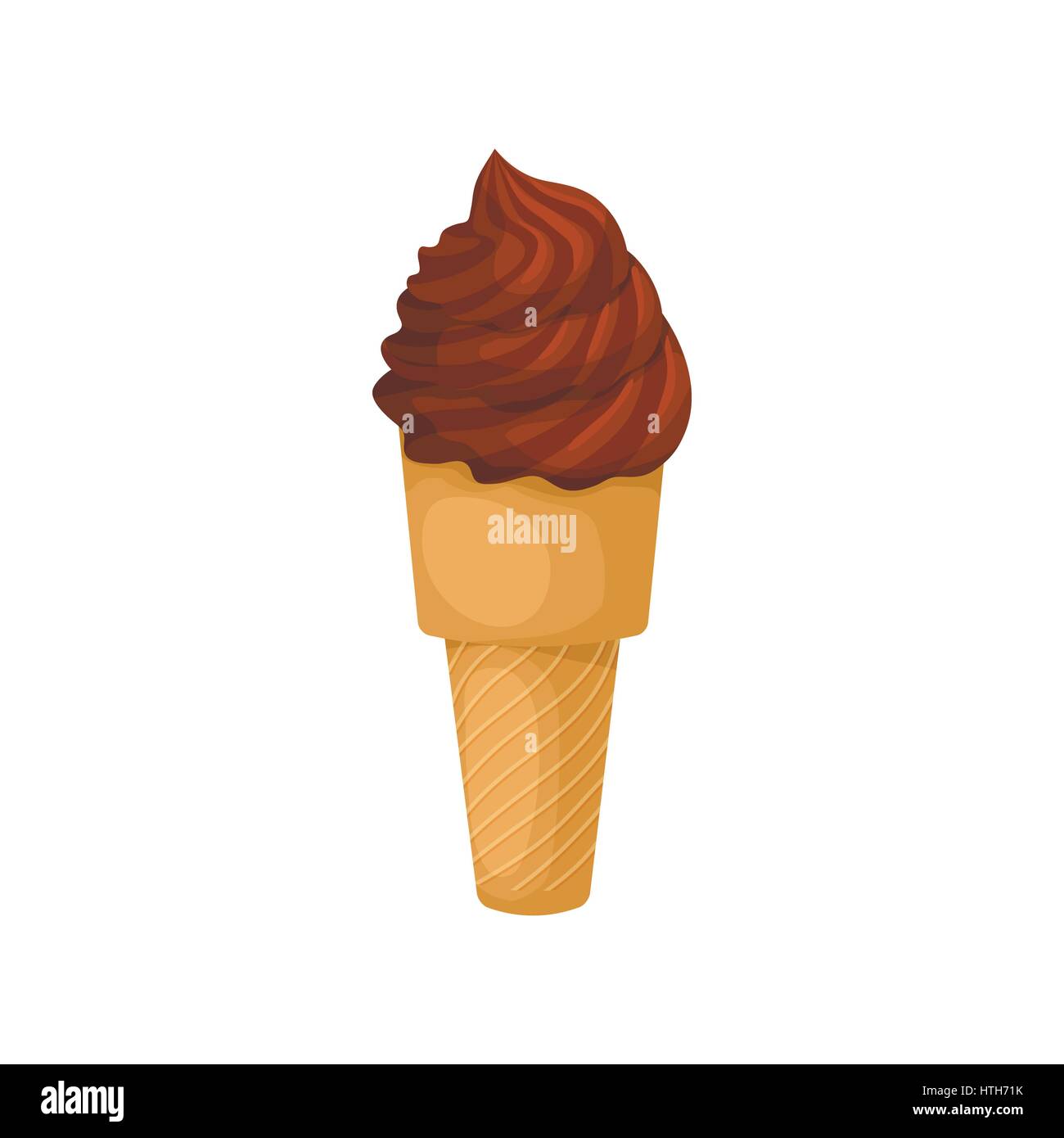 Chocolate ice cream in a waffle cone icon Stock Vector Image & Art - Alamy