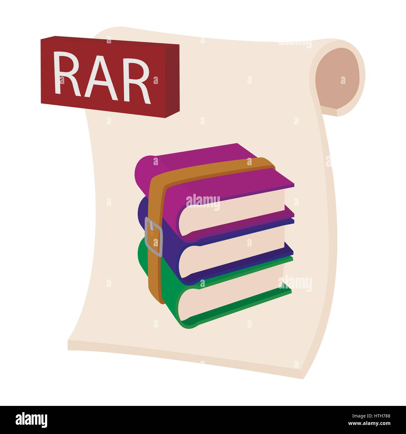 RAR file icon, cartoon style  Stock Vector