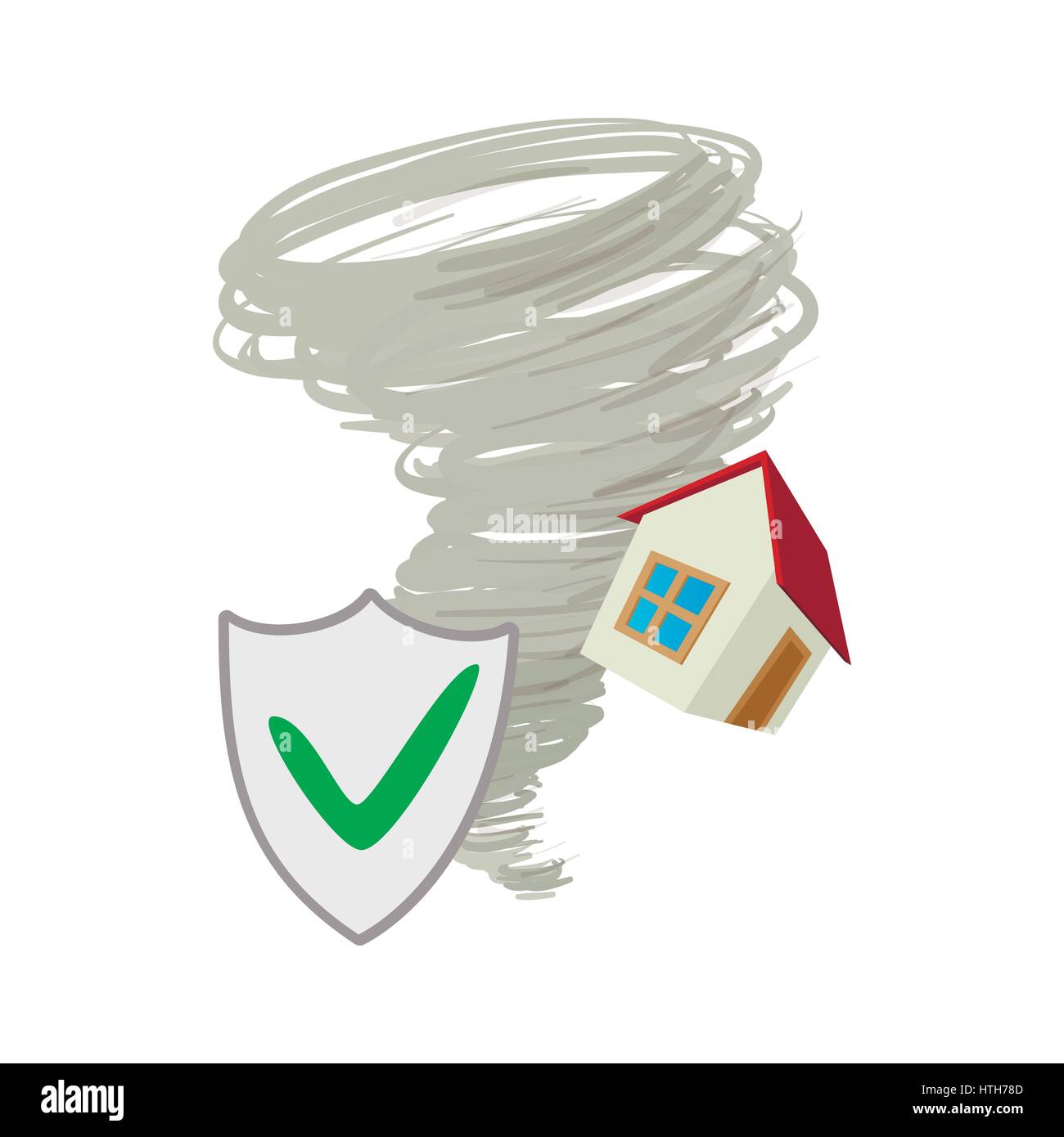 Property insurance icon, cartoon style Stock Vector