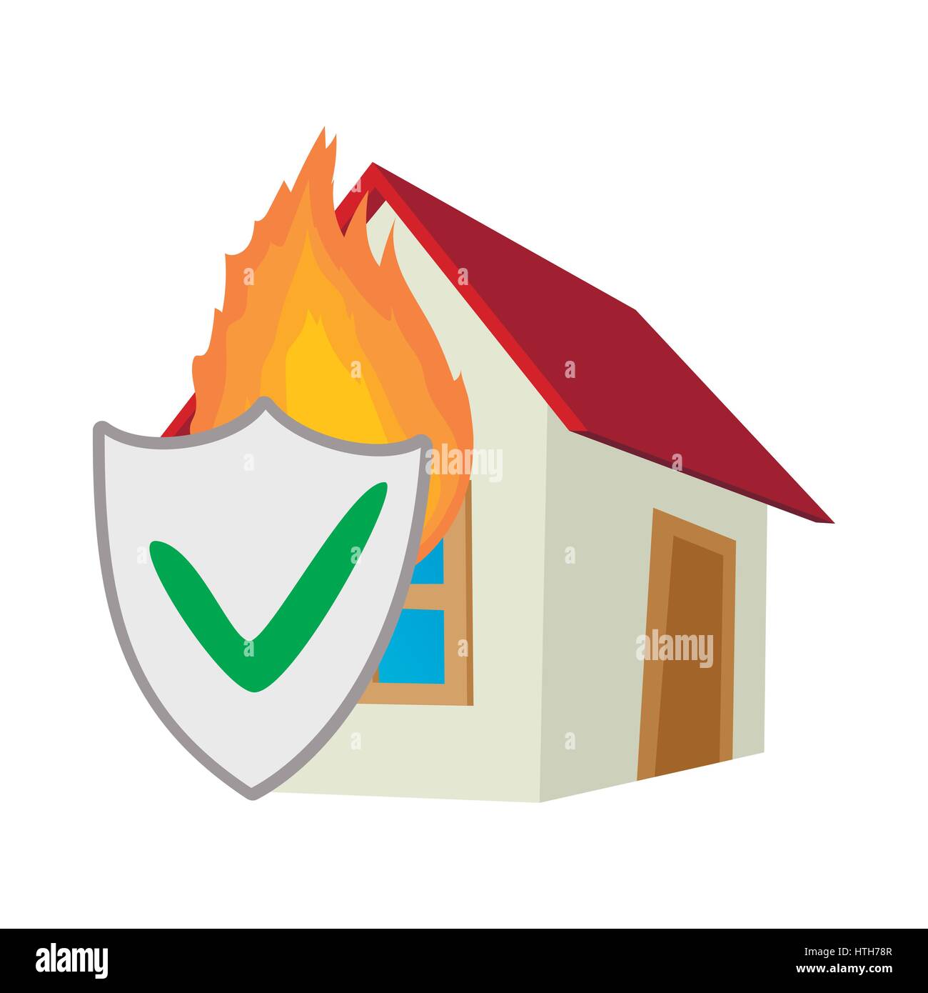 Property insurance icon, cartoon style Stock Vector