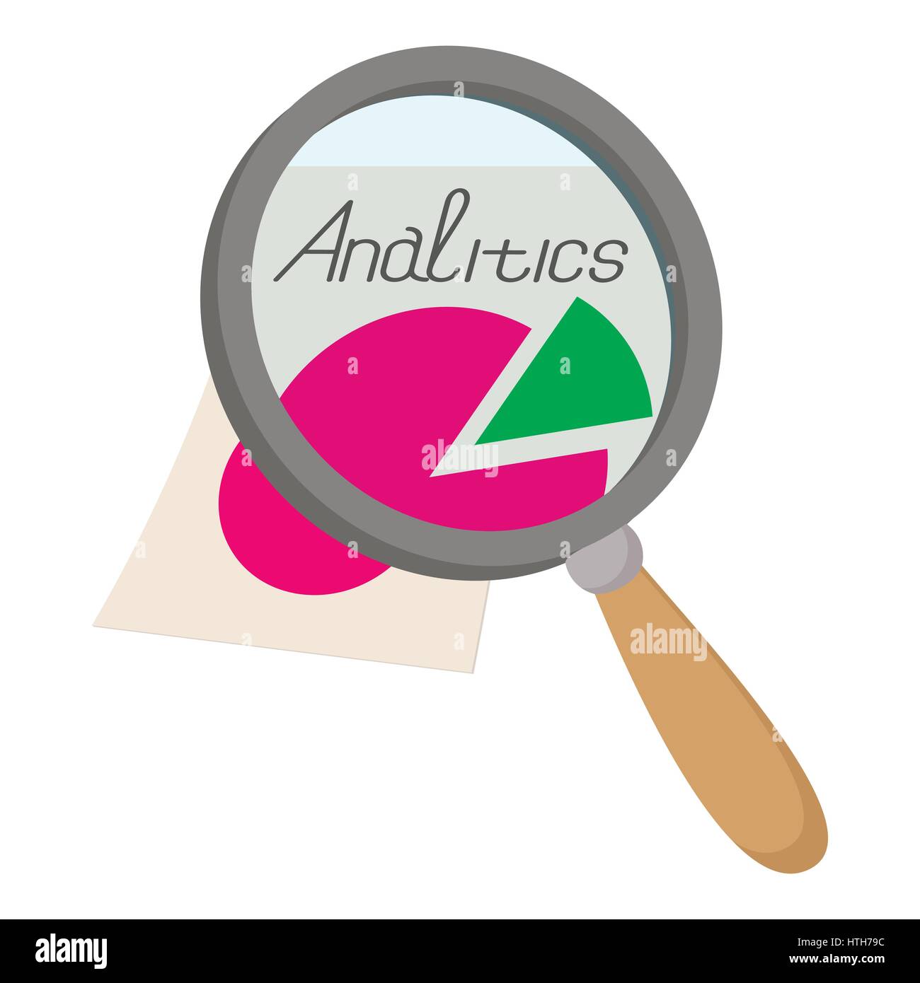 Magnifier and paper document icon, cartoon style Stock Vector Image ...