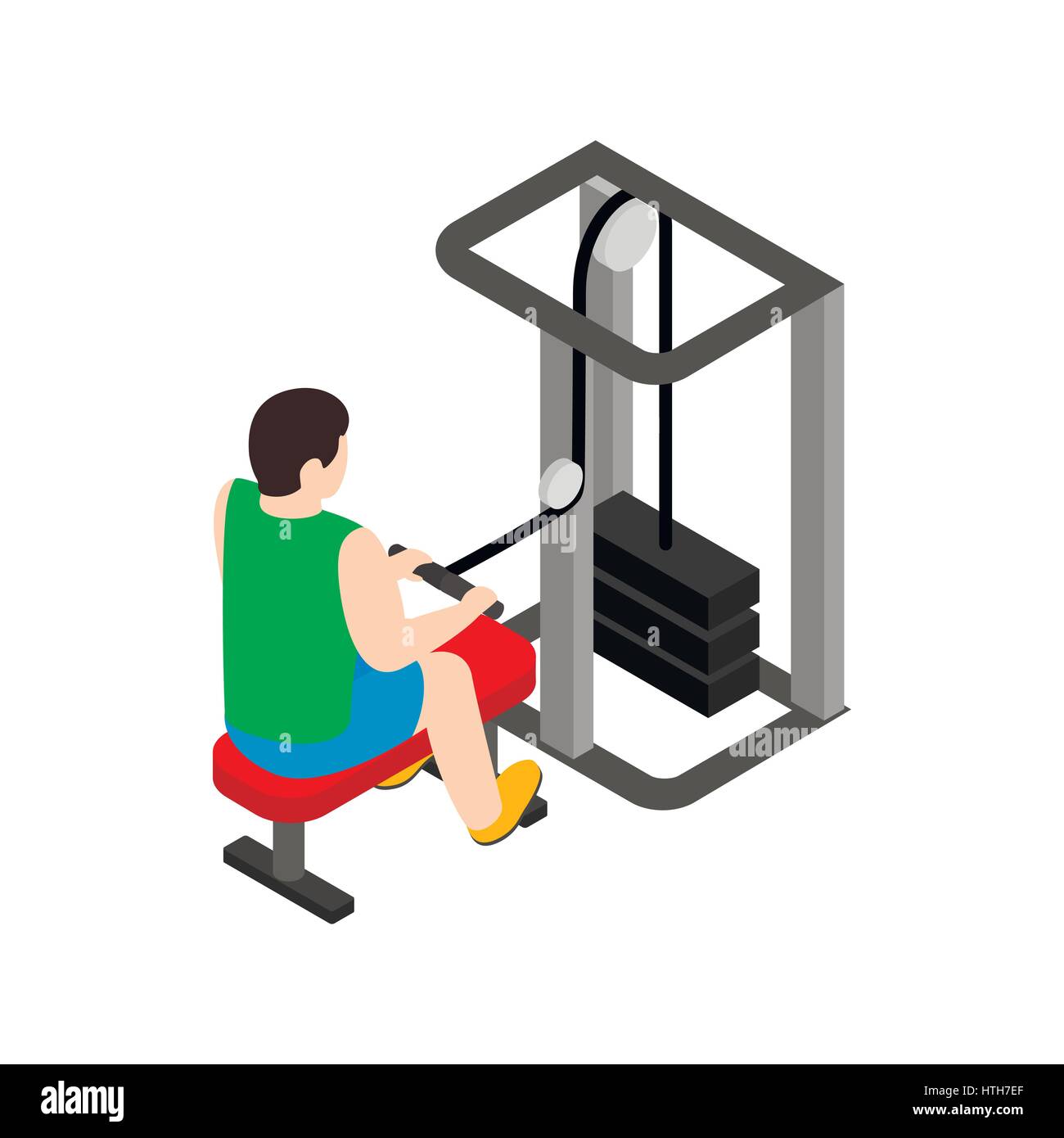 Man training on simulator icon, isometric 3d style Stock Vector Image ...