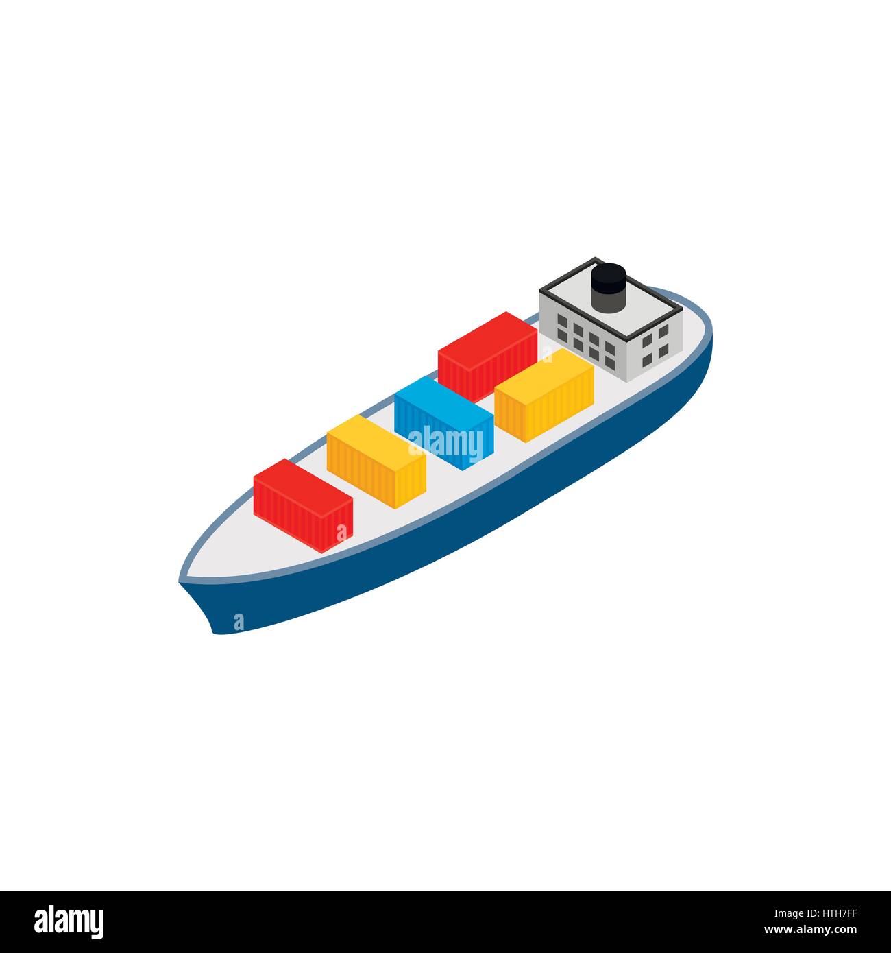 Cargo ship icon, isometric 3d style Stock Vector