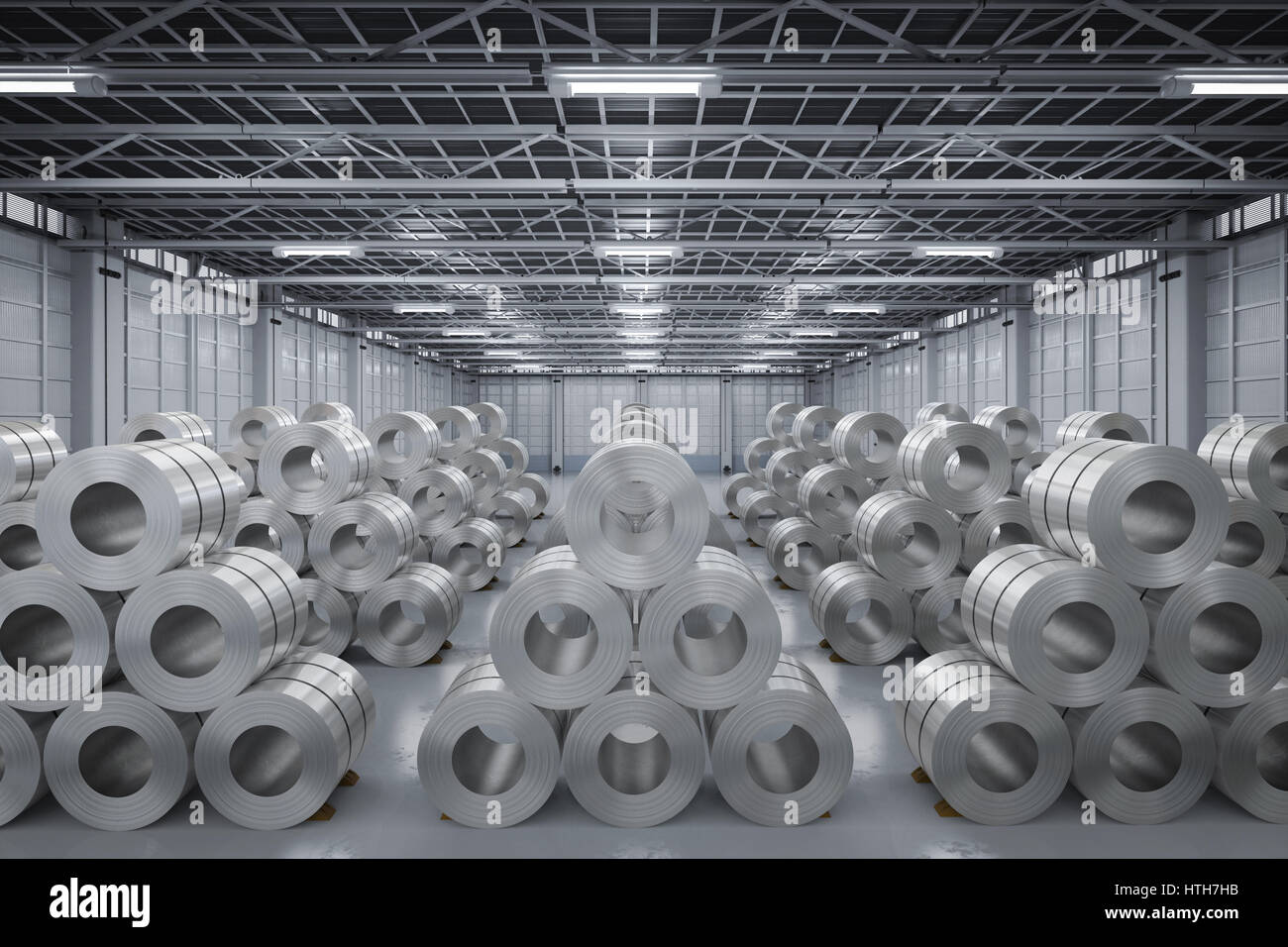 3d rendering roll of steel sheet in factory Stock Photo - Alamy