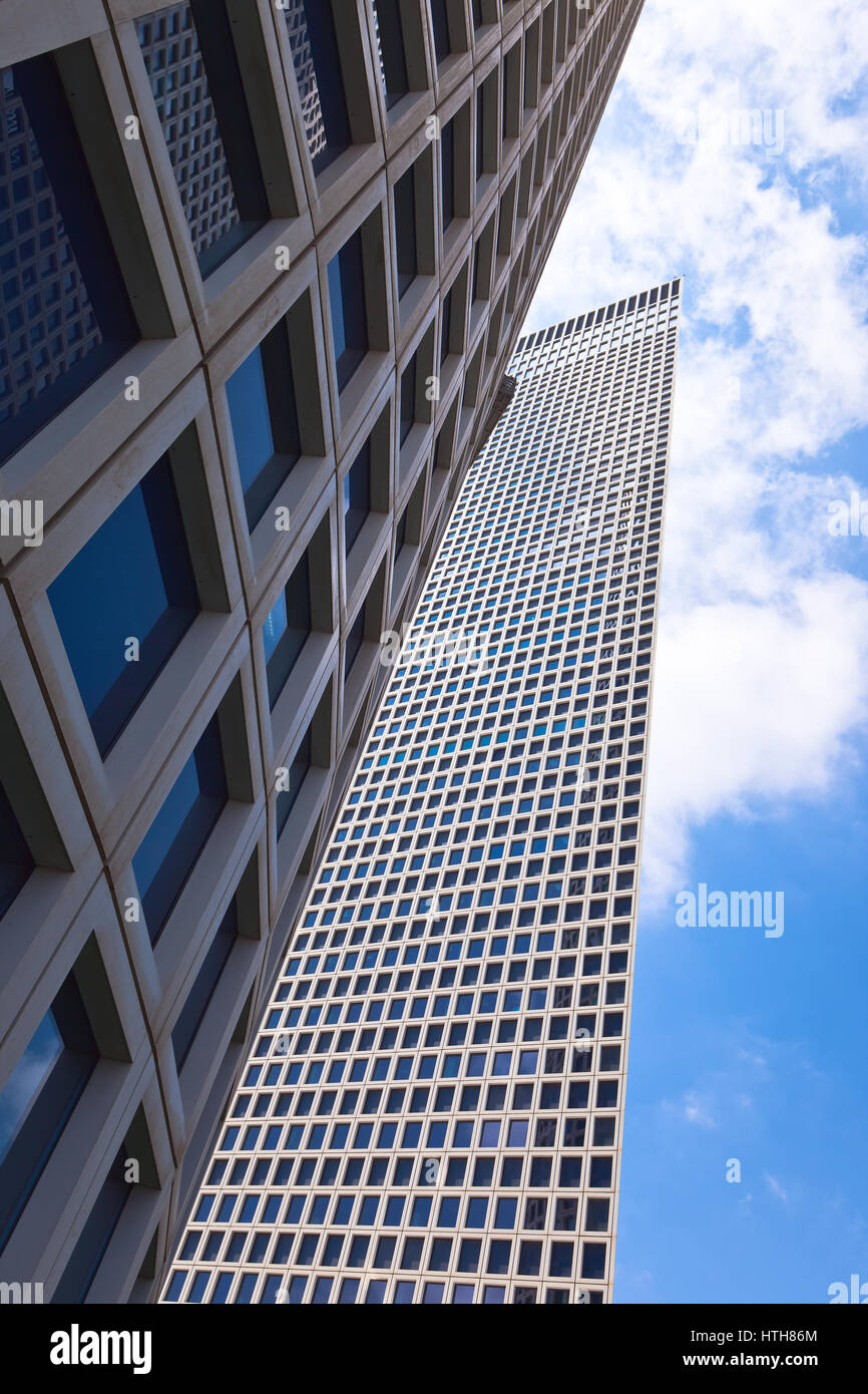 modern skyscrapers on a blue sky background Stock Photo - Alamy