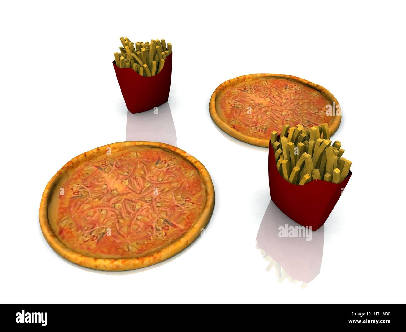 pizza and french fries Stock Photo Alamy