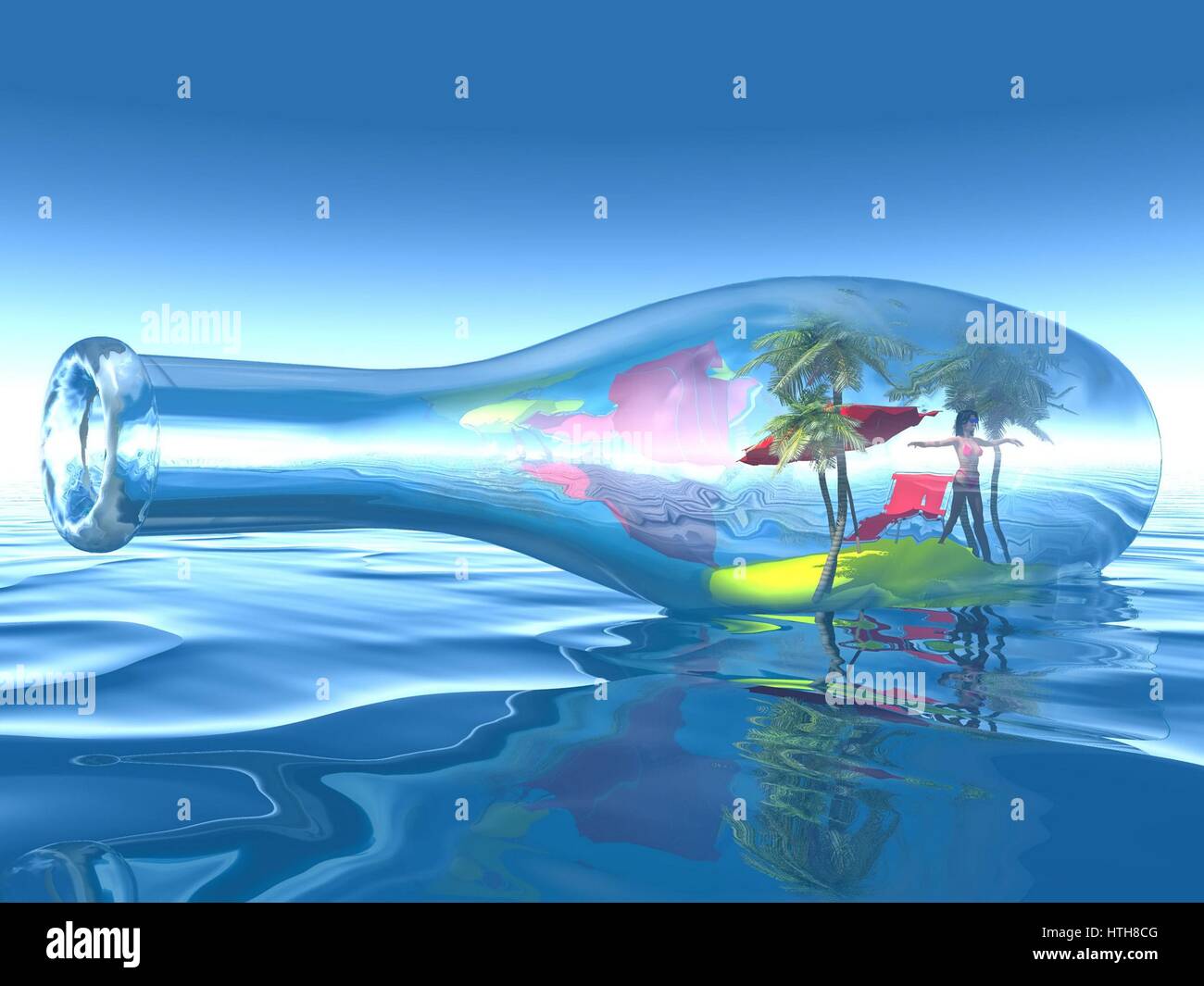 Tropical beach in a bottle Stock Photo - Alamy