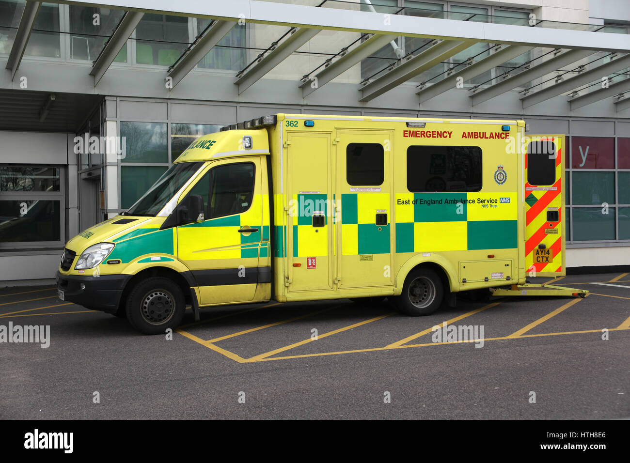 Ambulances parked outside Accident and Emergency Department, Broomfield