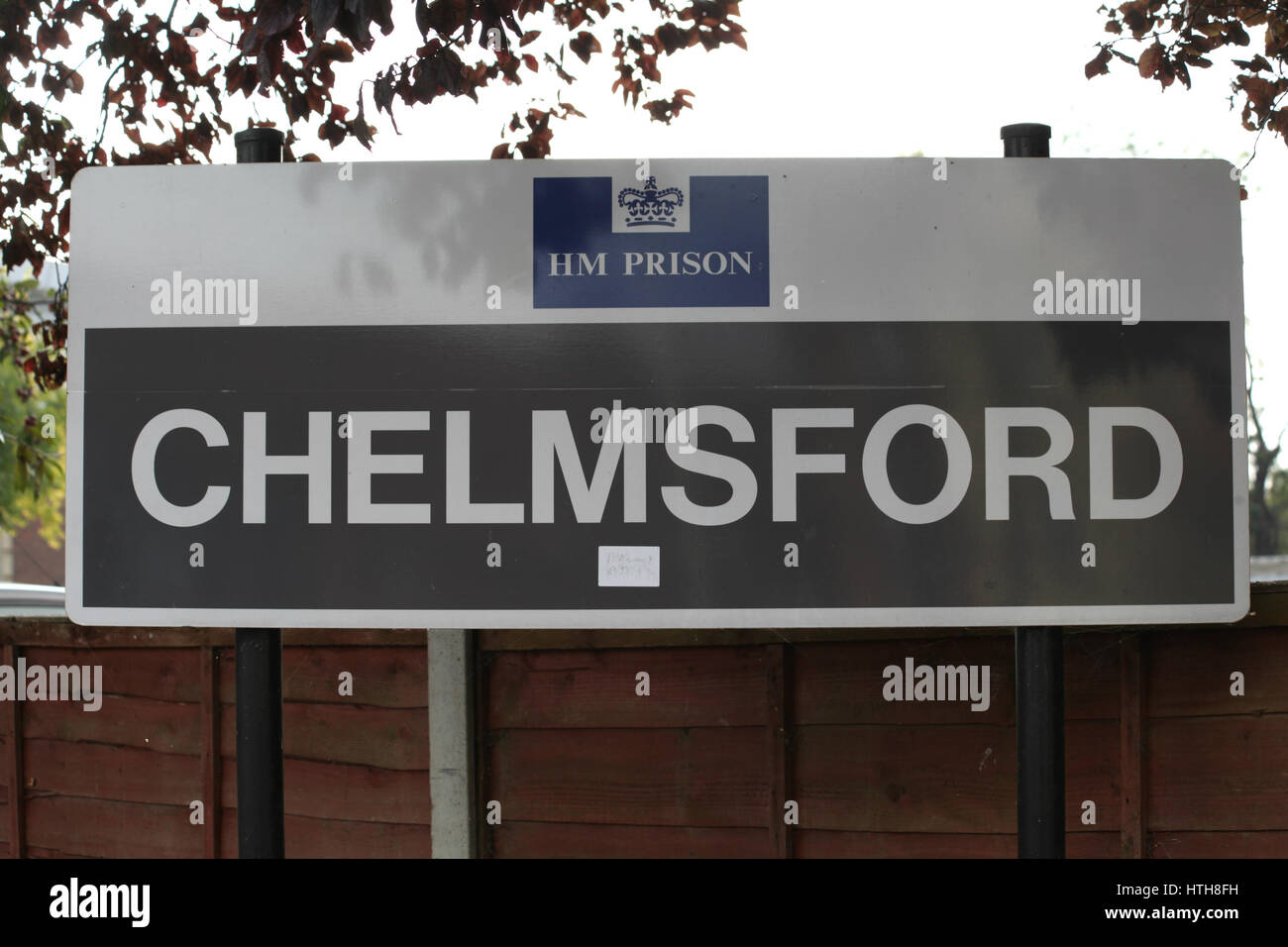 Chelmsford Prison sign, Chelmsford, Essex Stock Photo