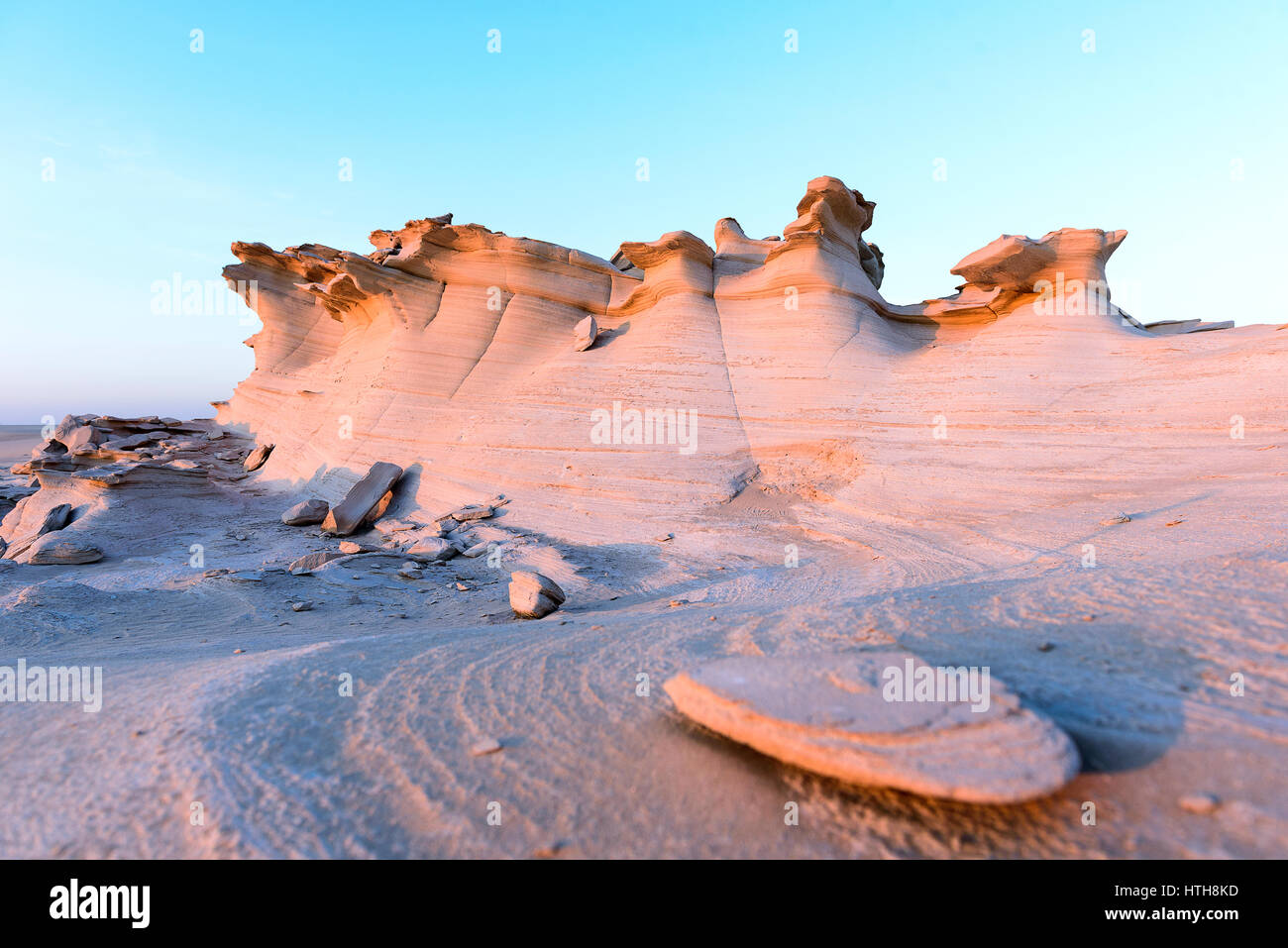 Beautiful Fossil Rock formation in Abu Dhabi Desert Stock Photo Alamy