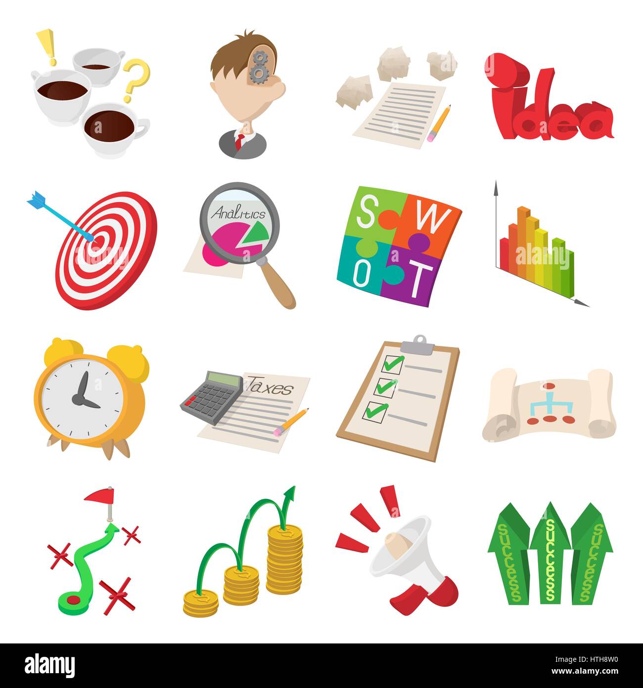 Business Planning Icons Set Stock Vector Image Art Alamy