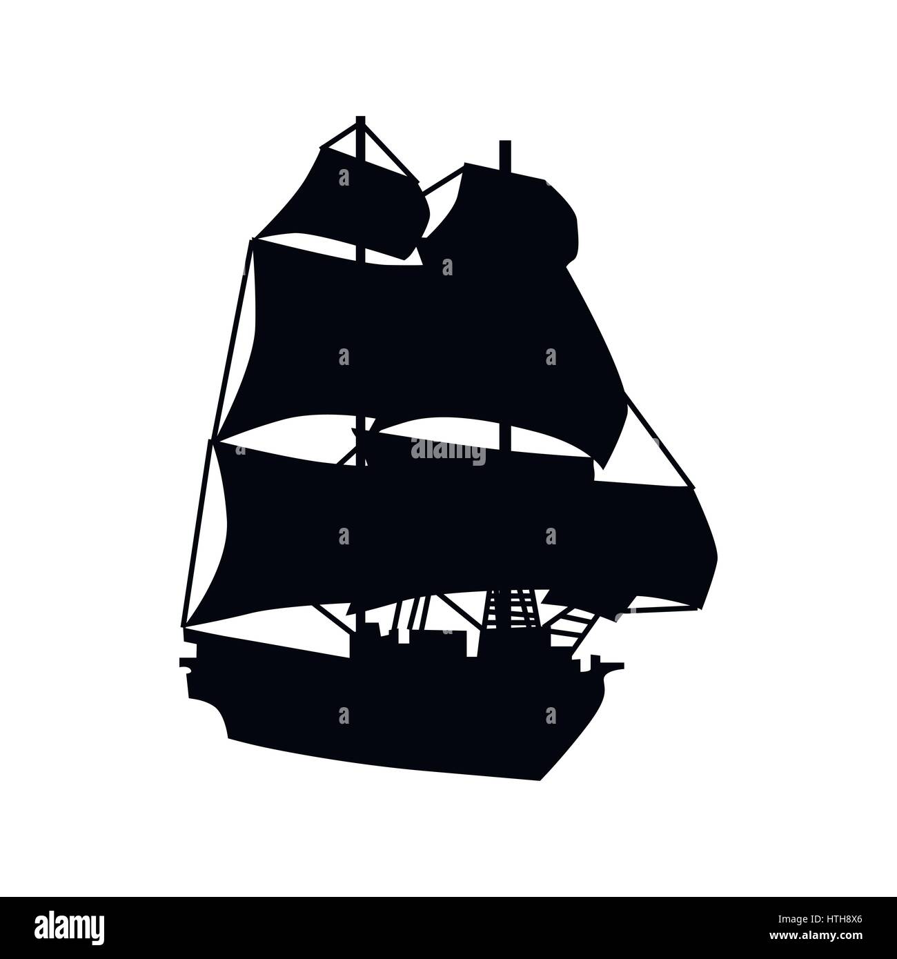 Sailing ship silhouette Stock Vector Image & Art Alamy