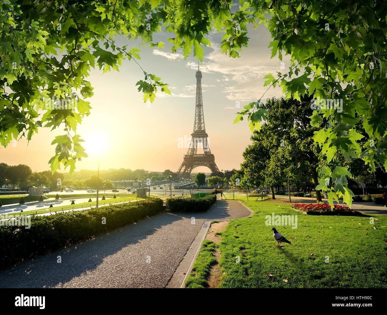 Jardins du Trocadero near Eiffel Tower in Paris, France Stock Photo - Alamy