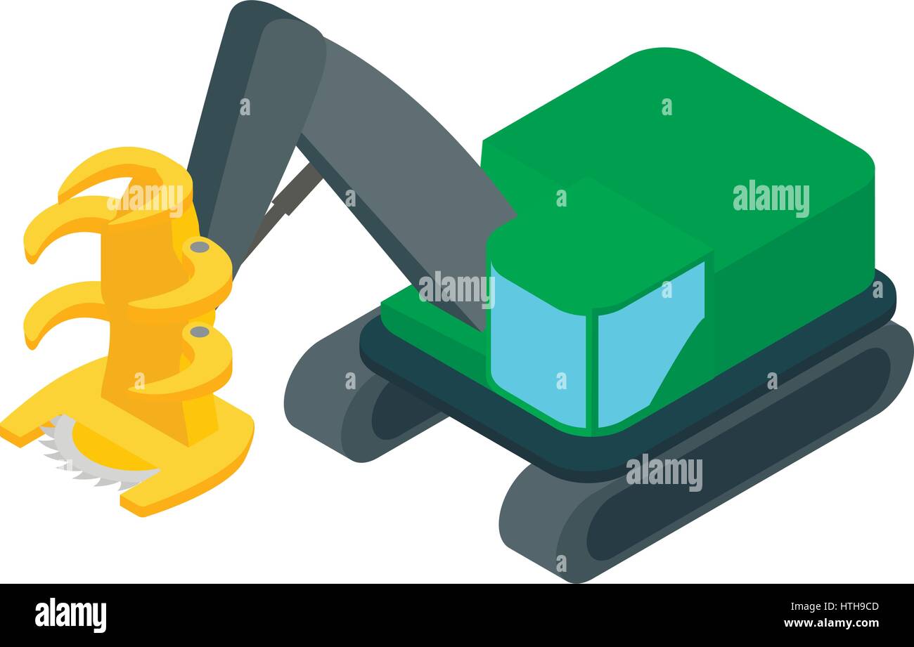 Log loader icon, isometric 3d style Stock Vector