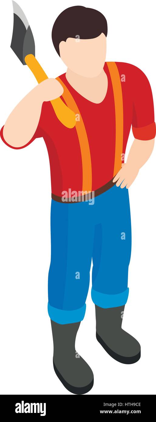 Lumberjack icon, isometric 3d style Stock Vector Image & Art - Alamy