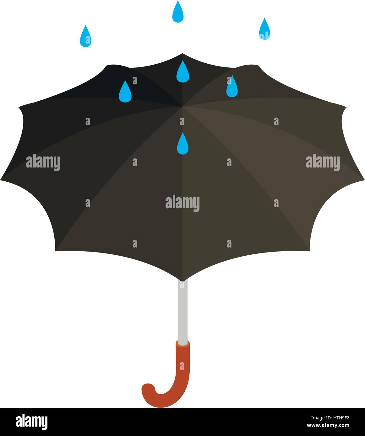 Black umbrella with rain icon, isometric 3d style Stock Vector Image ...
