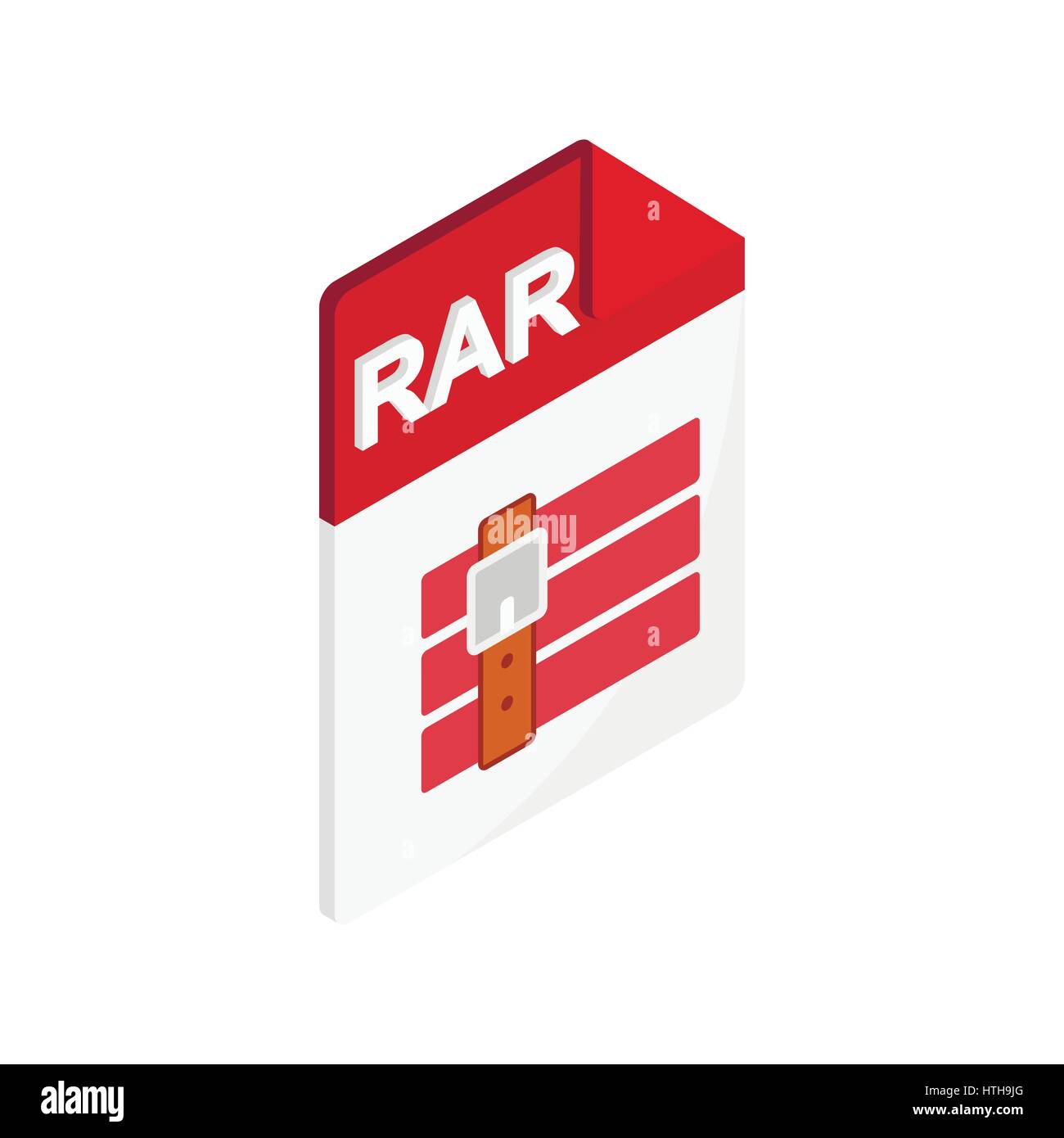 RAR file icon, isometric 3d style  Stock Vector