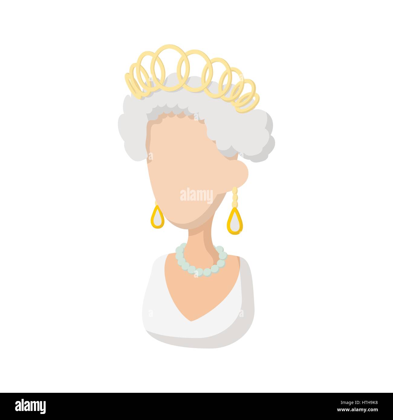 Queen icon, cartoon style Stock Vector