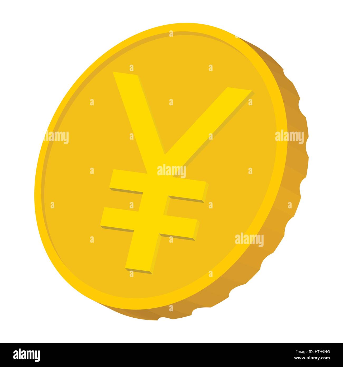 Gold coin with Yen sign icon, cartoon style Stock Vector Image & Art ...