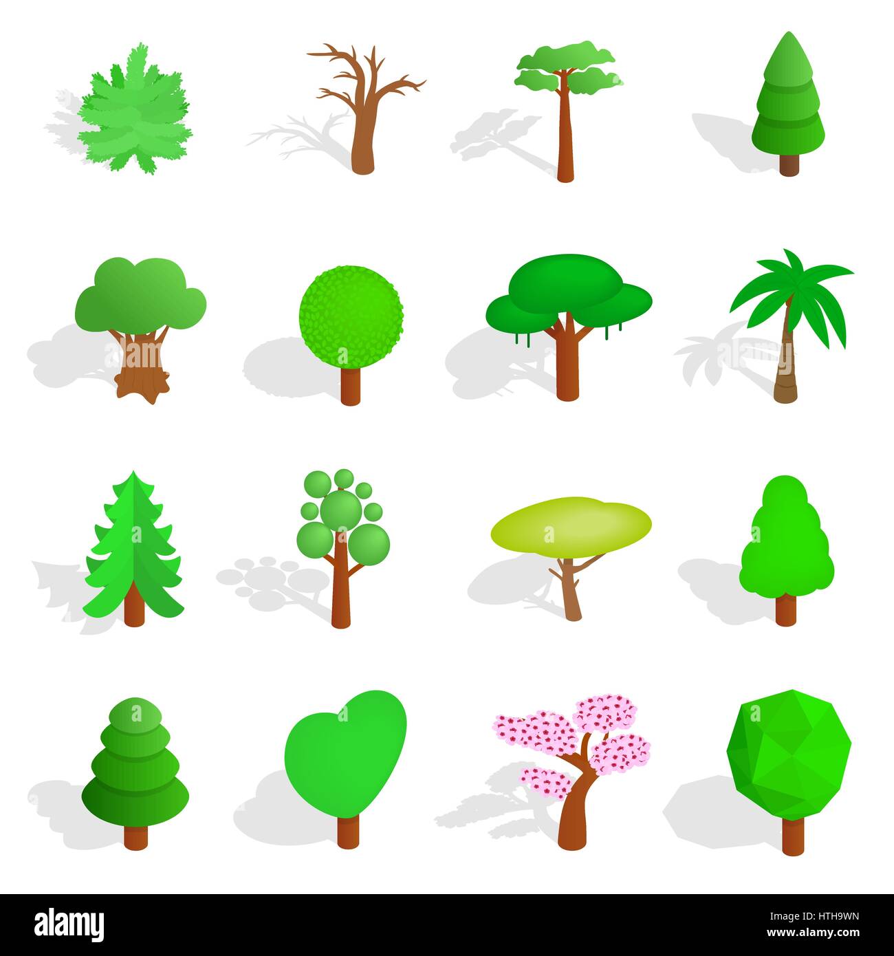Tree icons set Stock Vector Image & Art - Alamy