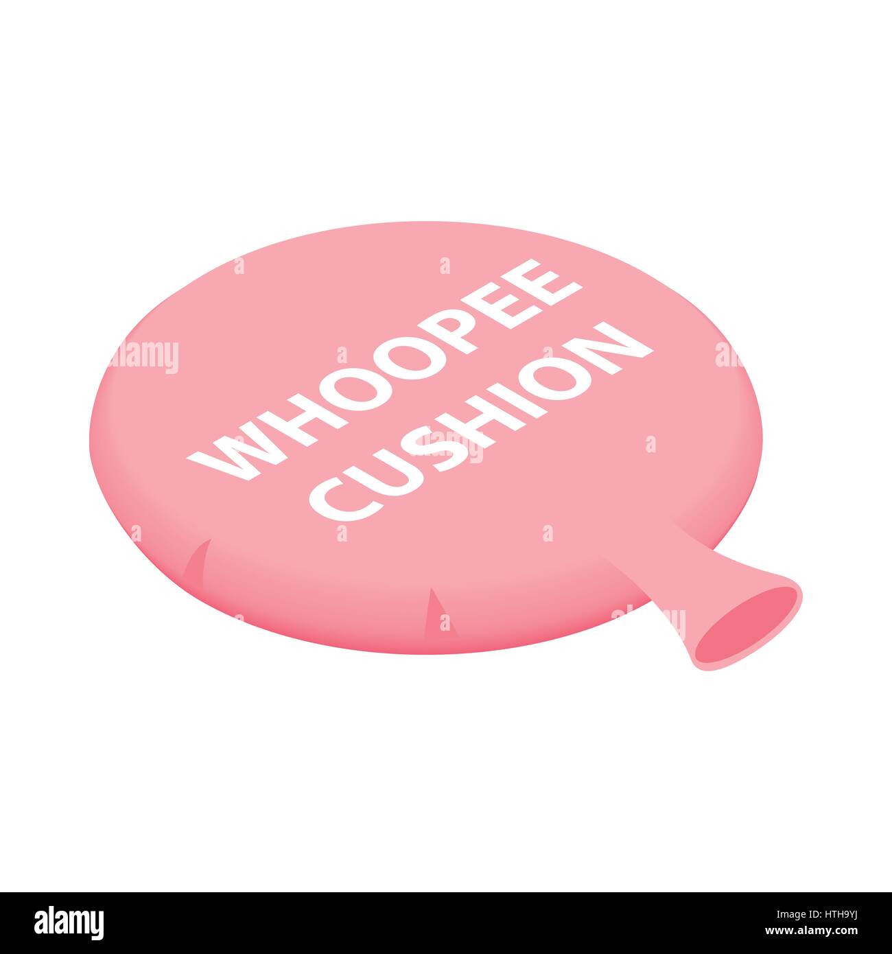 Pink whoopee cushion icon, isometric 3d style Stock Vector