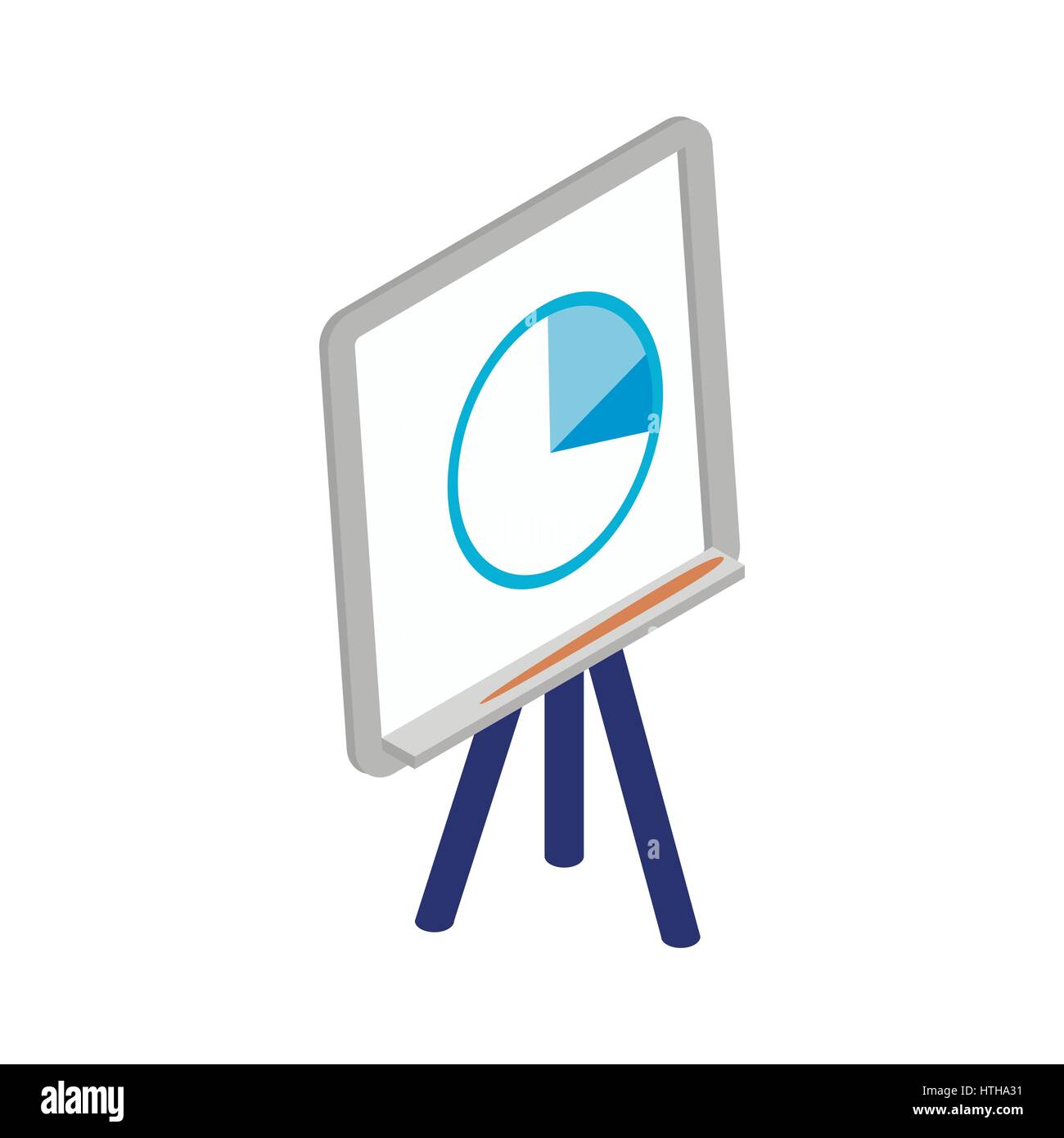 Presentation screen with graph icon Stock Vector