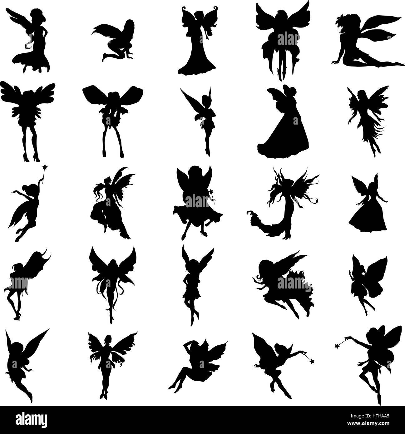 Fairy silhouette set Stock Vector Image & Art - Alamy