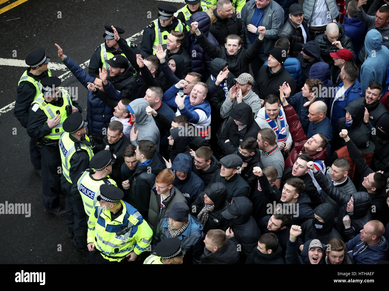Old Firm derby police operation Glasgow fan segregation security