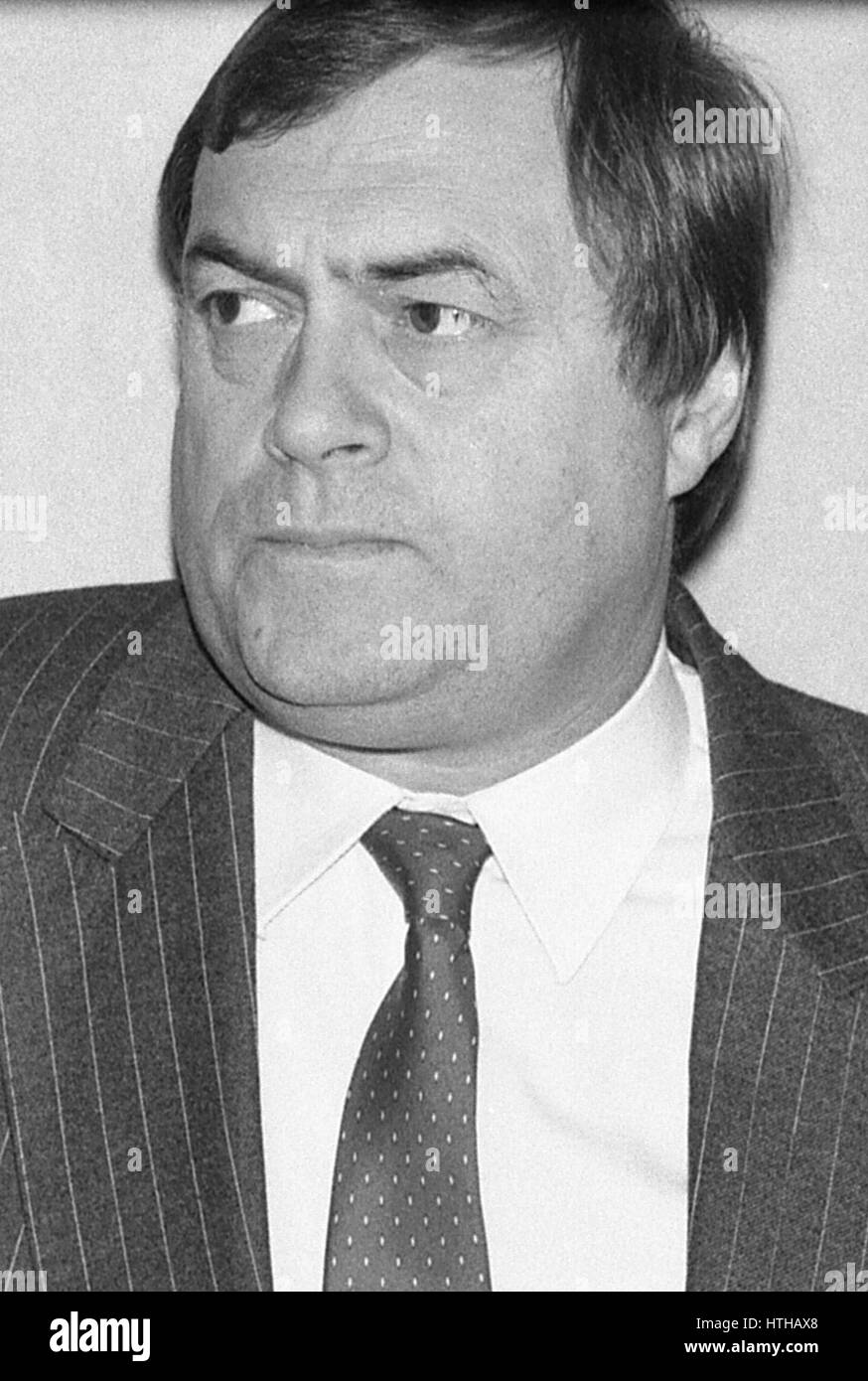 John Prescott, Labour party Member of Parliament for Kingston-upon-Hull East, attends a party poliy launch in London, England on May 24, 1990. Stock Photo
