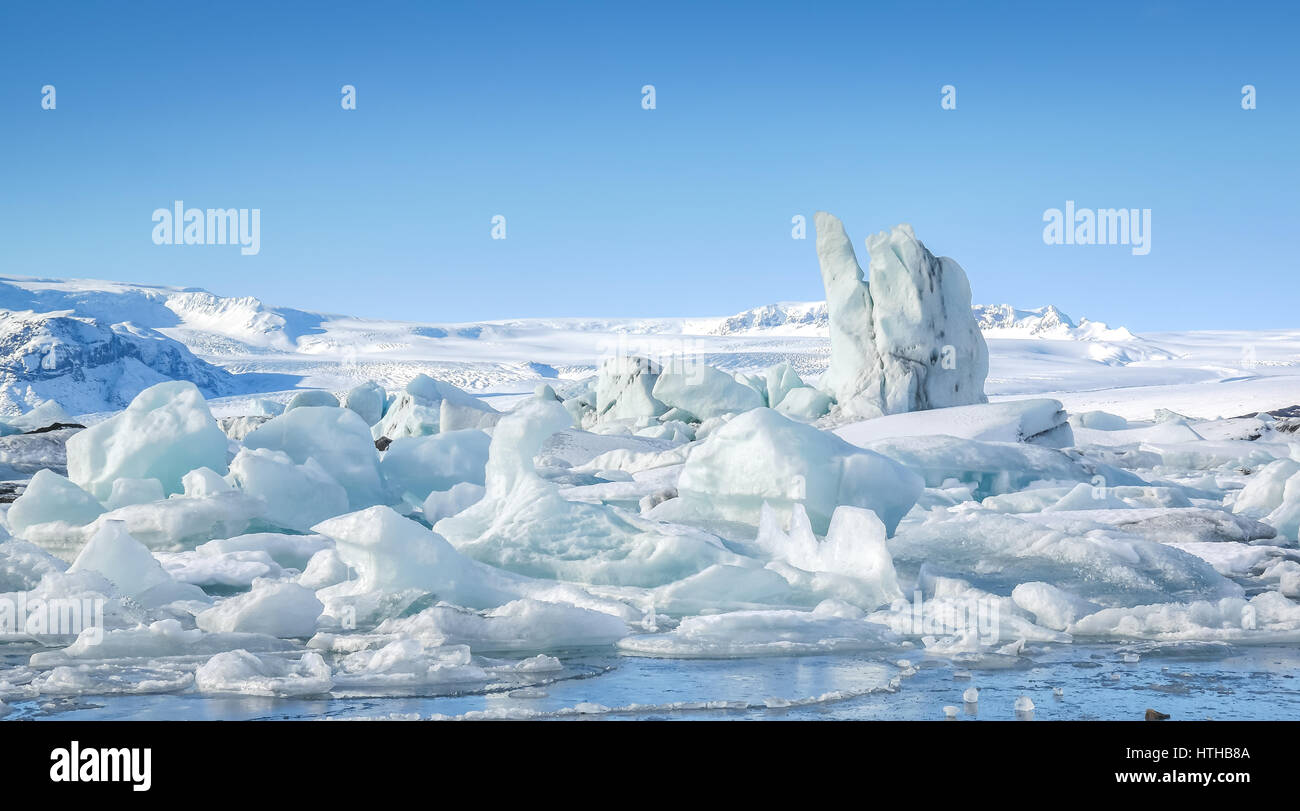 Icebergs at Jokulsarlon Glacier Lagoon, Iceland Stock Photo