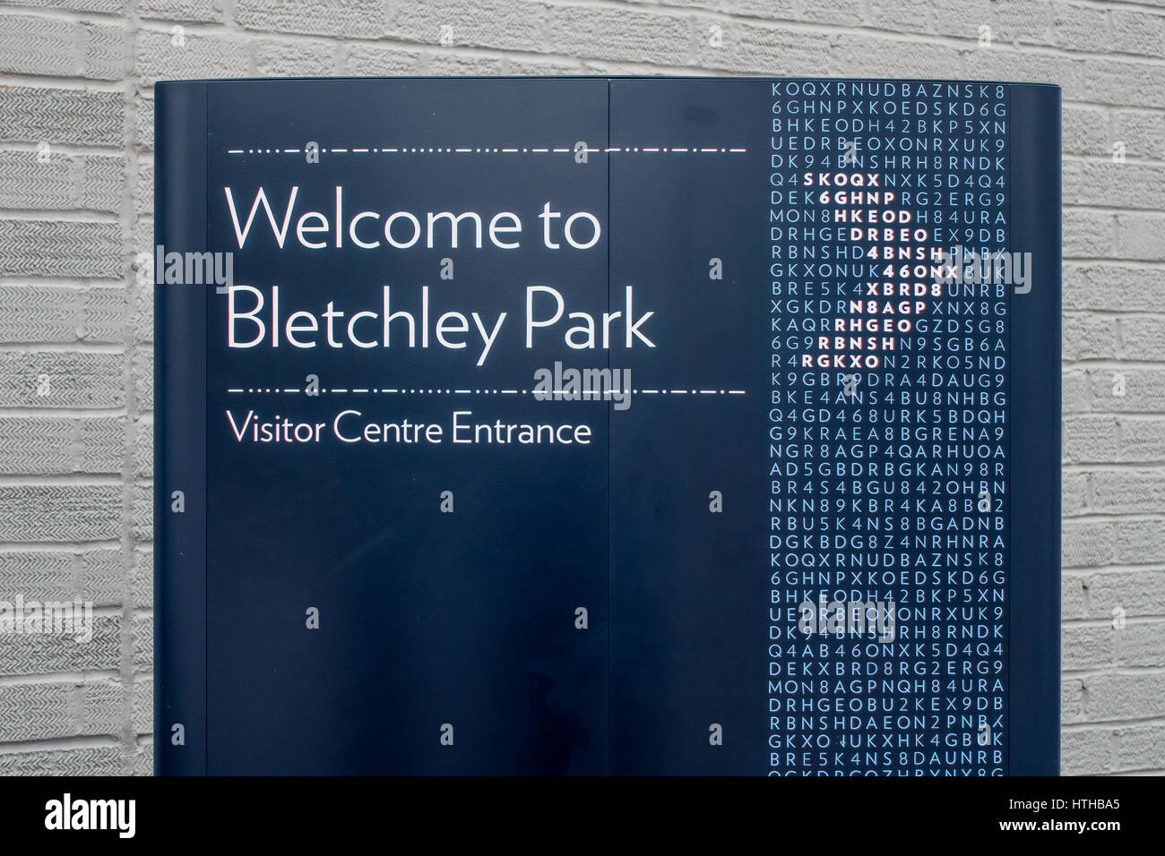 Welcome to Bletchley Park World War Two Code Breaking Centre Buckinghamshire UK Stock Photo