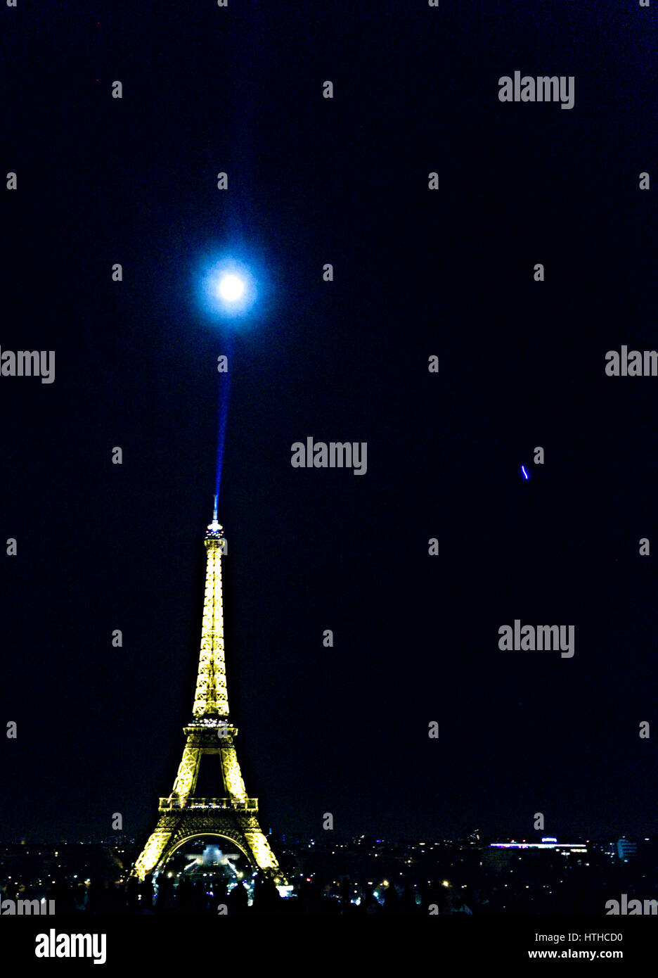 Eiffel Tower by night Stock Photo