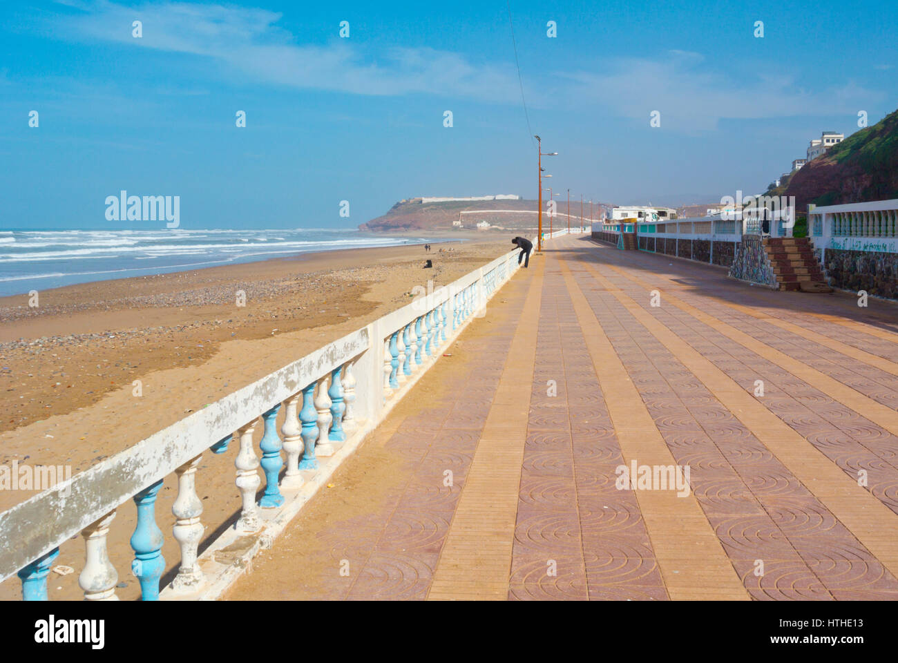 Beach promenade, Sidi Ifni, Guelmim-Oued region, Morocco Stock Photo