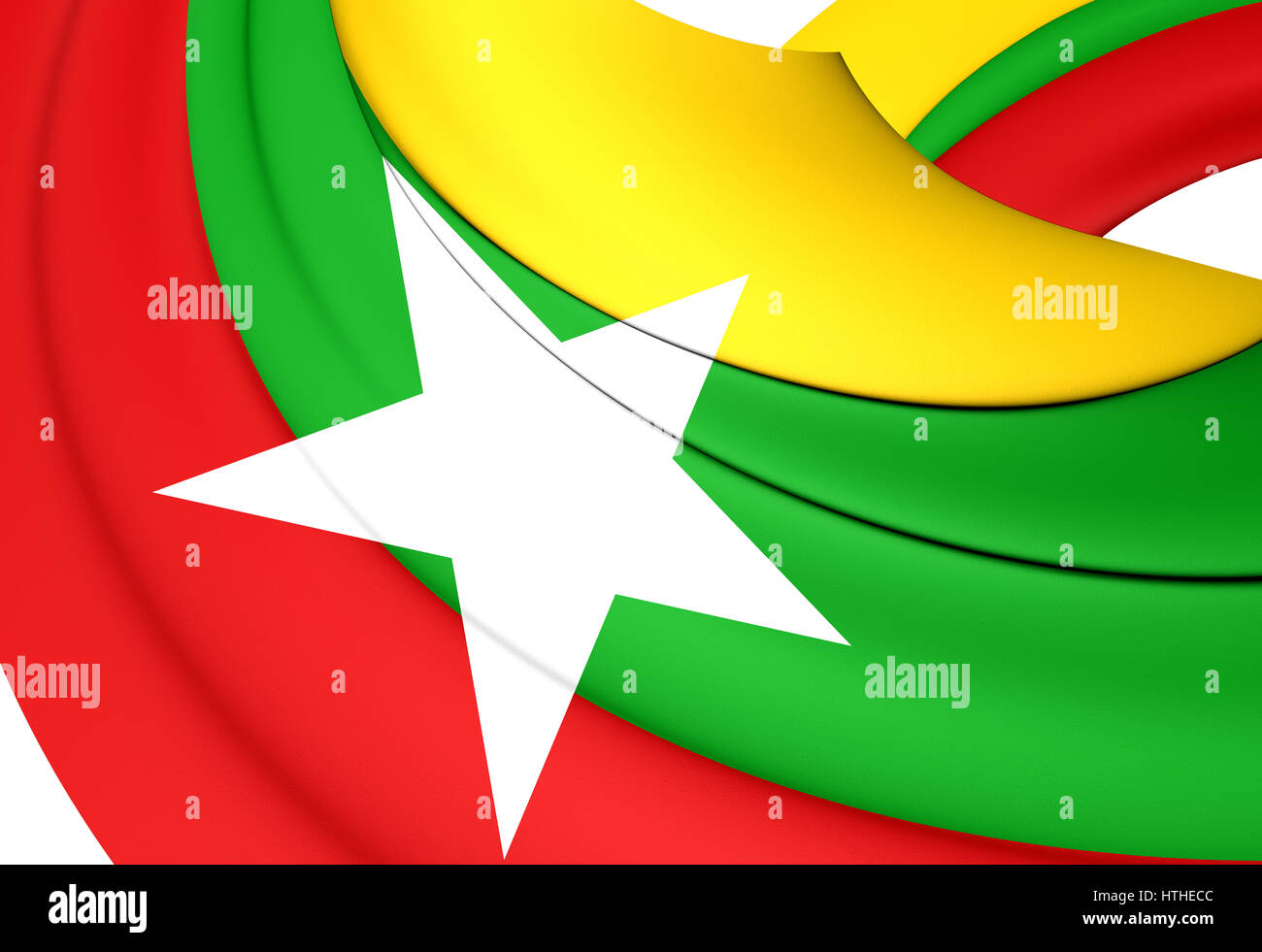 3D Flag of the Myanmar. 3D Illustration Stock Photo - Alamy