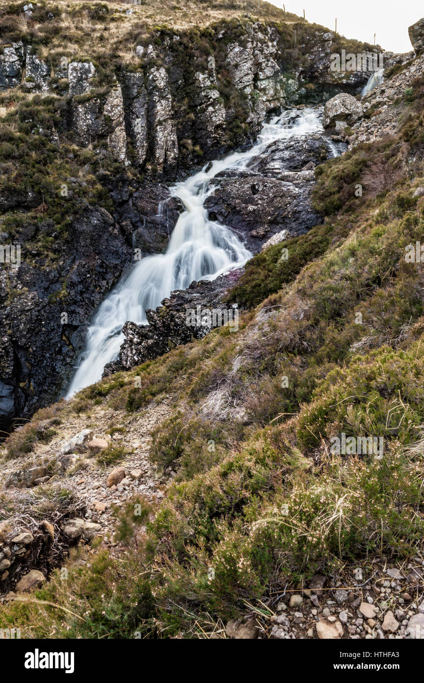 Waterfall at Ollach Falls, Braes, Isle of Skye, Scotland Stock Photo