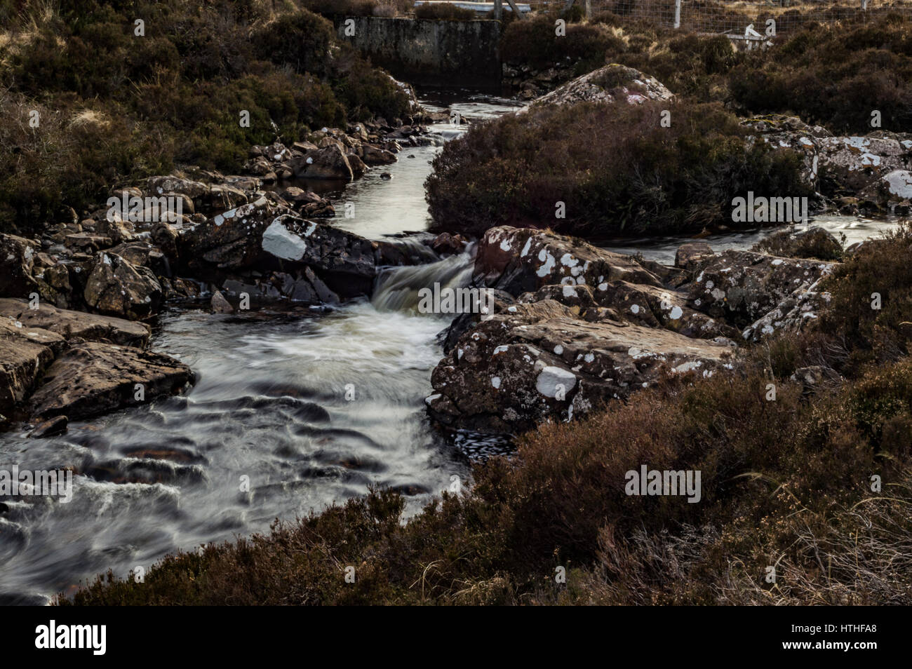 Waterfall at Ollach Falls, Braes, Isle of Skye, Scotland Stock Photo