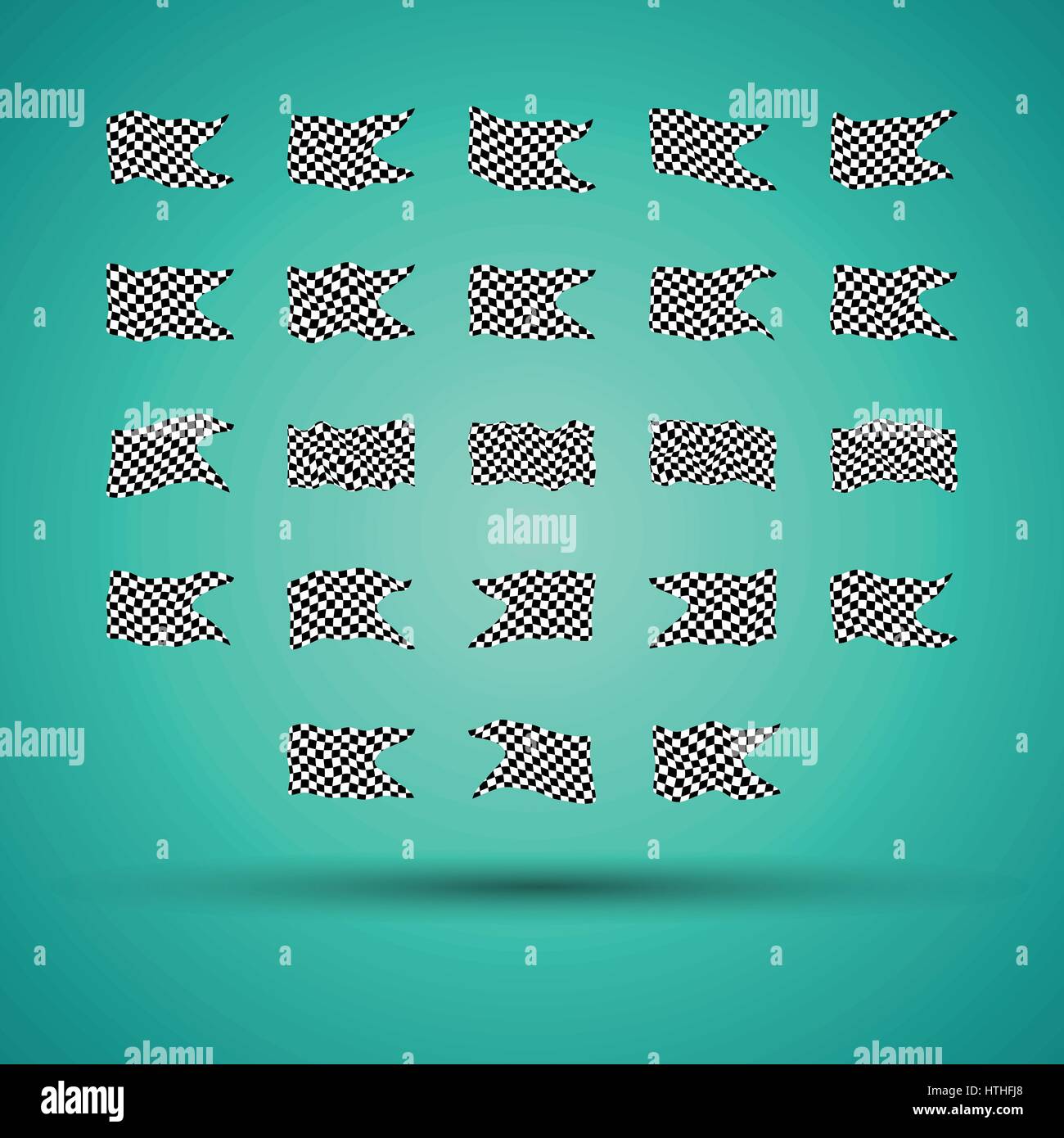 Racing background set collection of 23 checkered flags vector