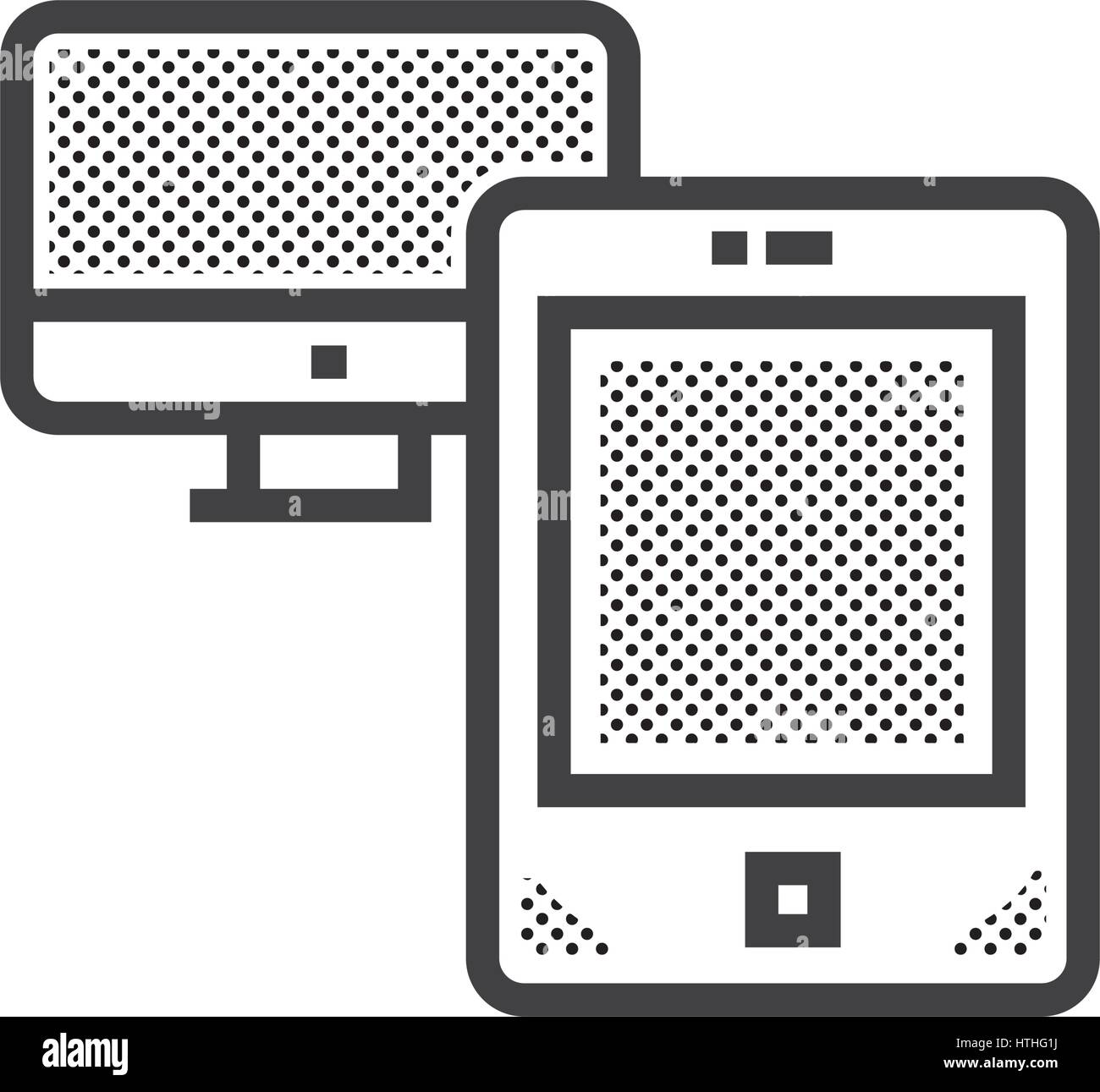 Computer and tablet Dotted Advertisement icon Stock Vector Image & Art ...