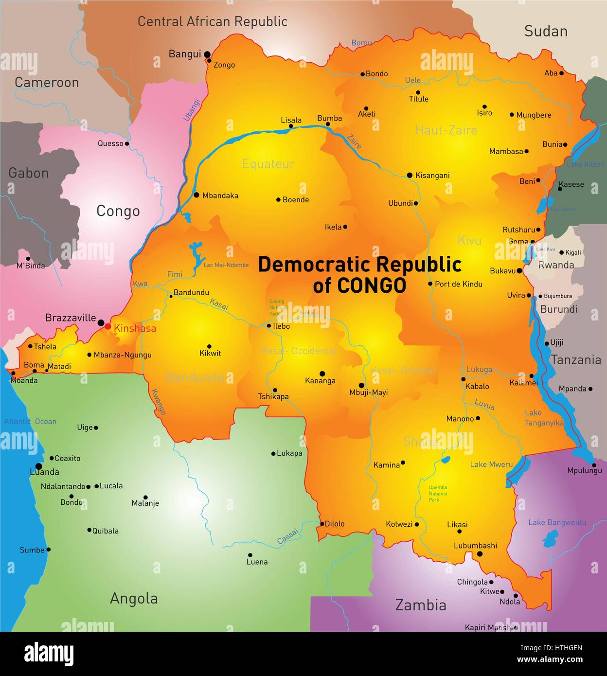 Democratic Republic of Congo Stock Vector