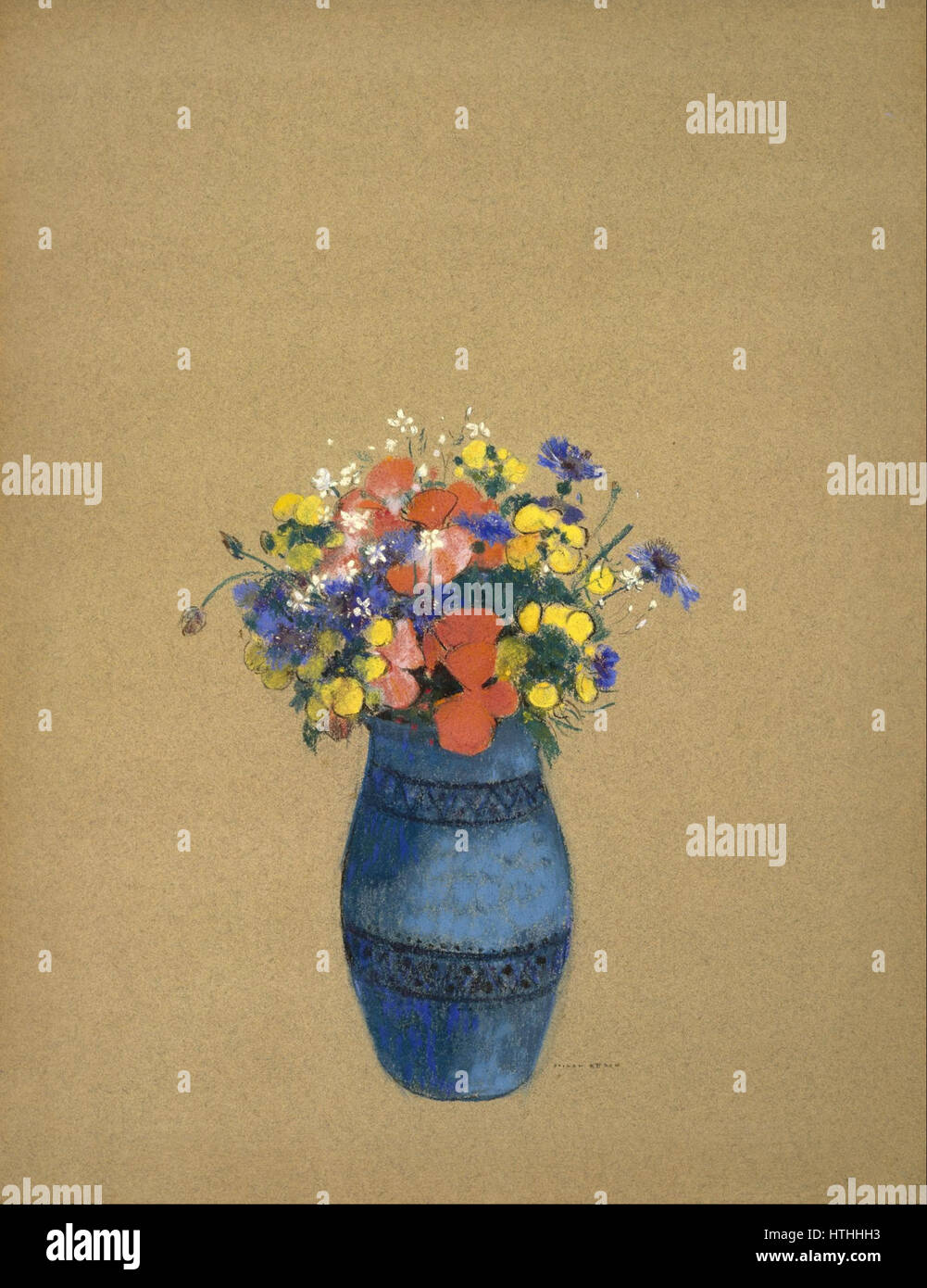 Vintage 1950s Odilon Redon “Vase with Flowers” Still Life Floral Art Print Vintage 1950s Odilon Redon “Vase with Flowers” Still Life Floral Art Print